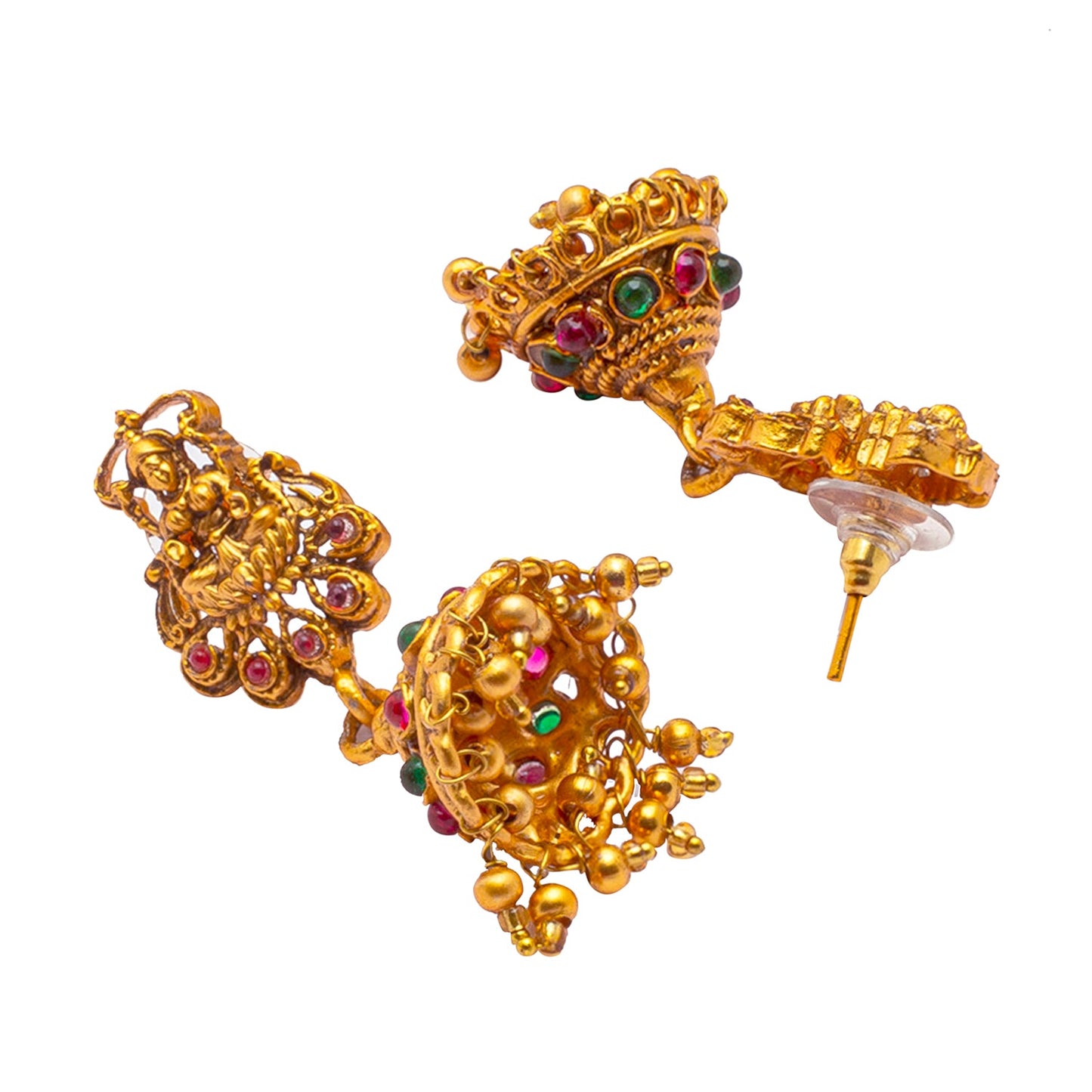 Shining Jewel Handcrafted Antique Gold Plated Bridal and Festival Temple Jewellery Necklace With matching Earring For Women (SJN_139)