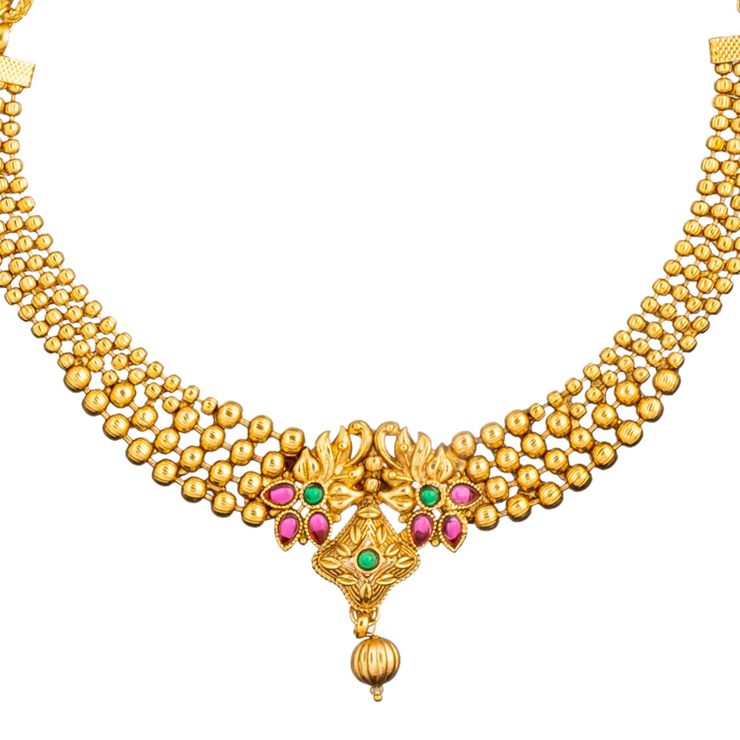 Shining Jewel Gold Plated Kundan,CZ, Studded Necklace Jewellery Set Earring for Women (SJN_154)