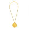 Shining Jewel Gold Plated Round Flower Design Pendant Necklace with Matching Earrings for Women (SJN_172)