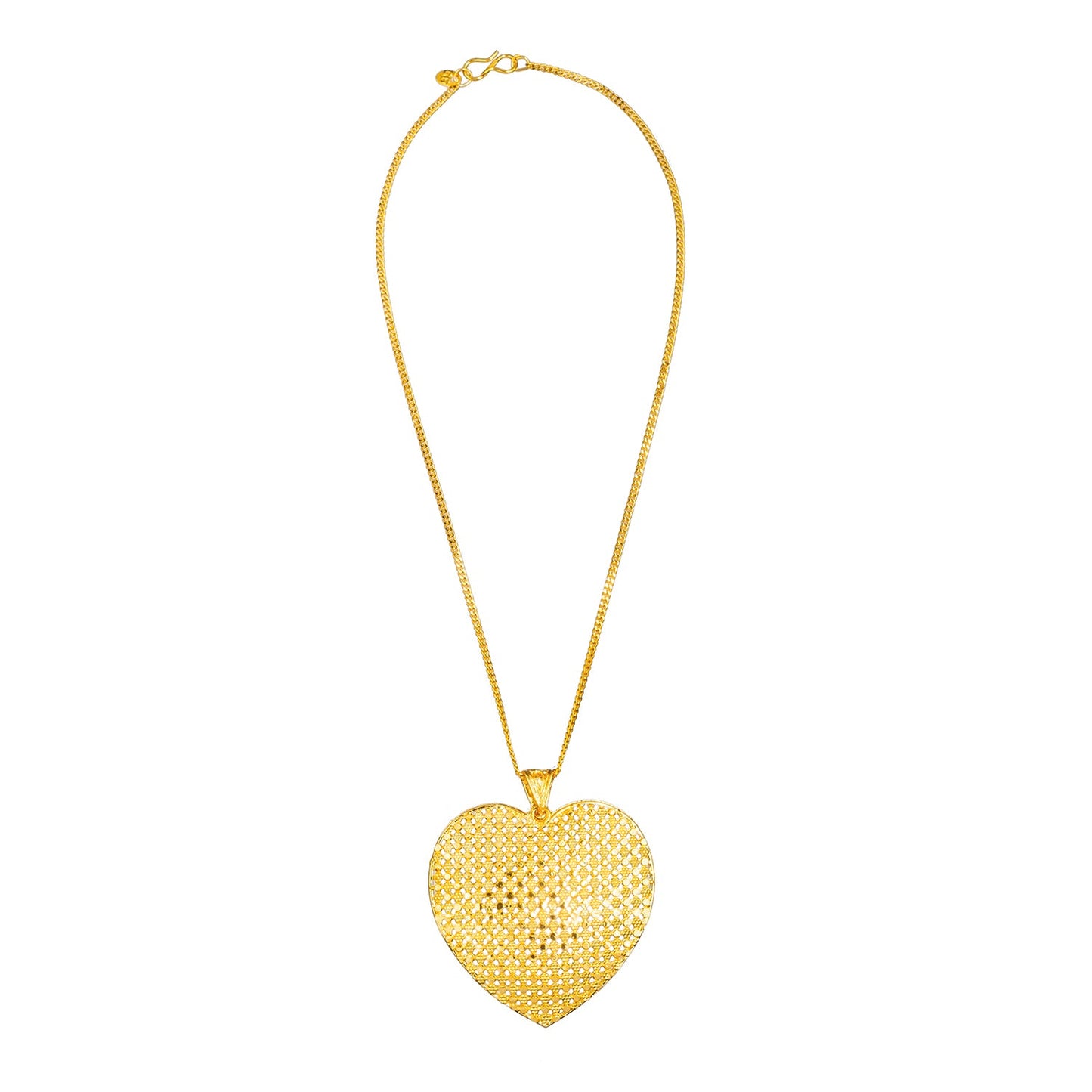 Shining Jewel Gold Plated Heart Design Pendant Necklace with Matching Earrings for Women (SJN_173)