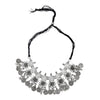 Shining Jewel Antique Silver Plated Oxidised CZ, Pearl Afghani Style Choker Necklace Set for Women (SJN_178)