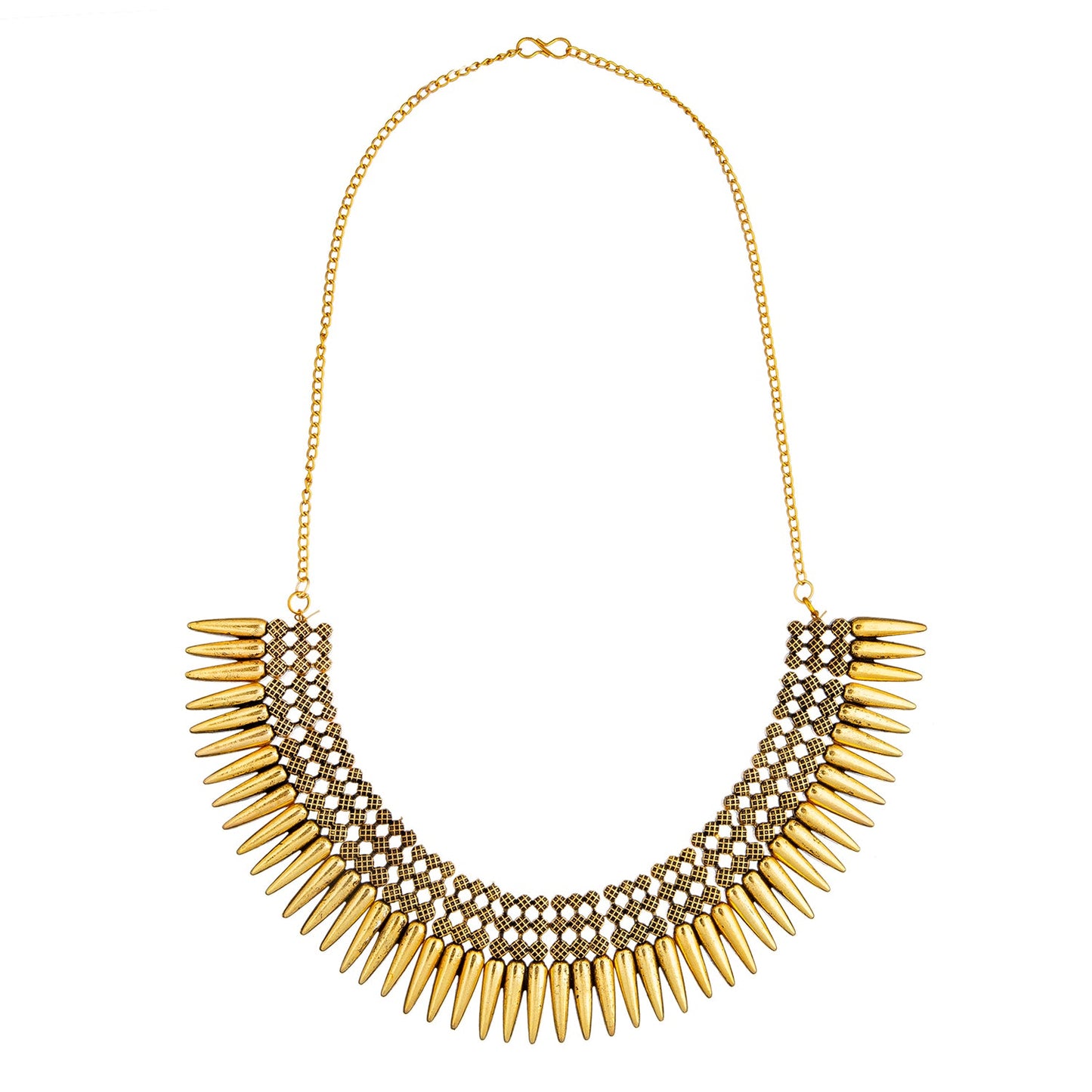 Traditional Gold Bohemian Gypsy Jewellery Necklace Set with Earrings for Women (SJN_189)