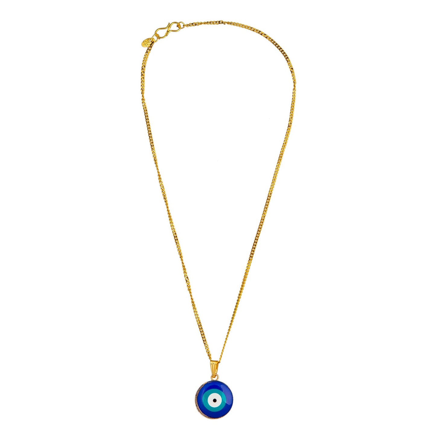 Gold Plated Blue Enamel Evil Eye Charm Pendant Necklace for Girls, Teens & Women (SJN_198)