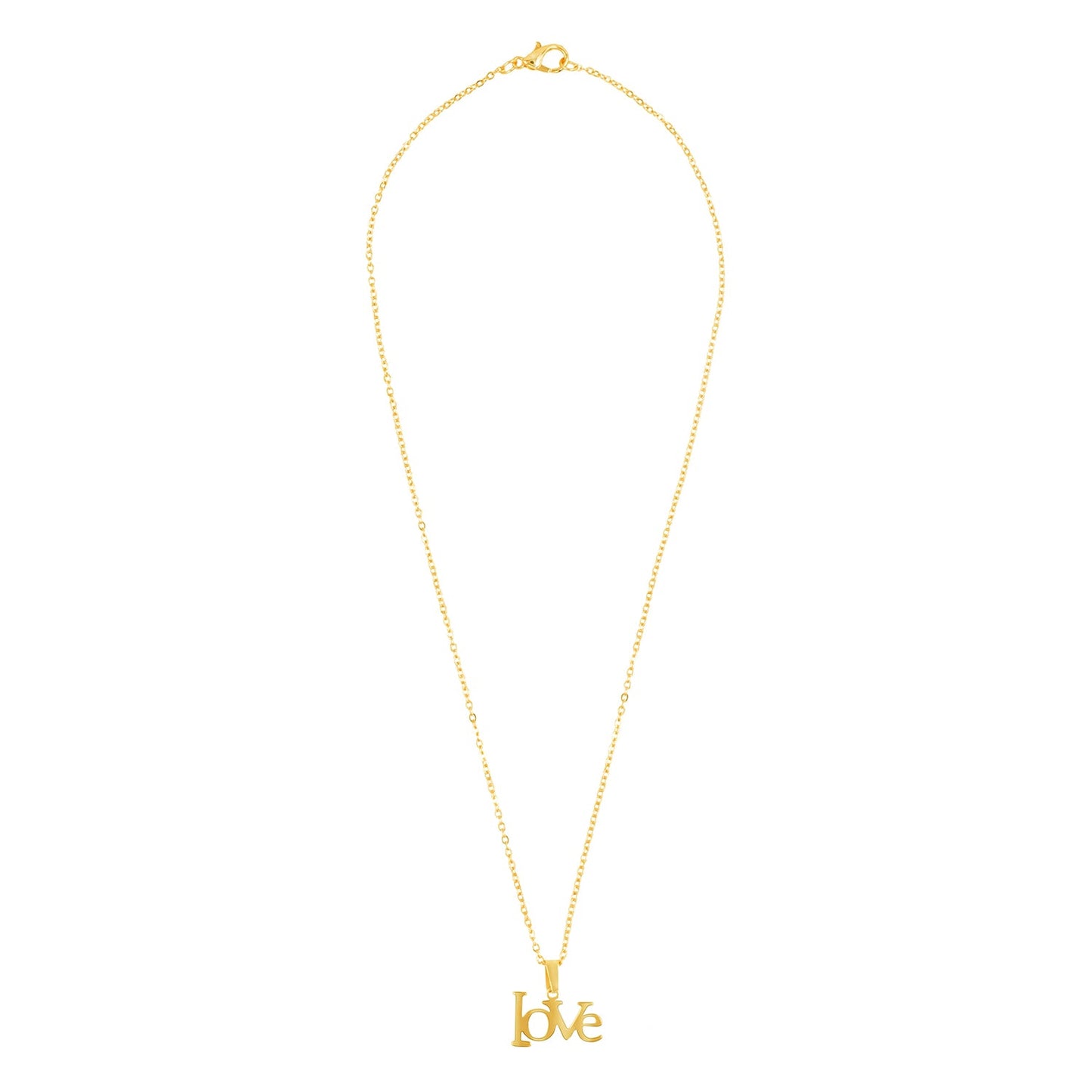 Gold Plated Stainless Steel Valentine Love Pendant Locket Necklace Set For Women With Matching Earrings (SJN_243_G)