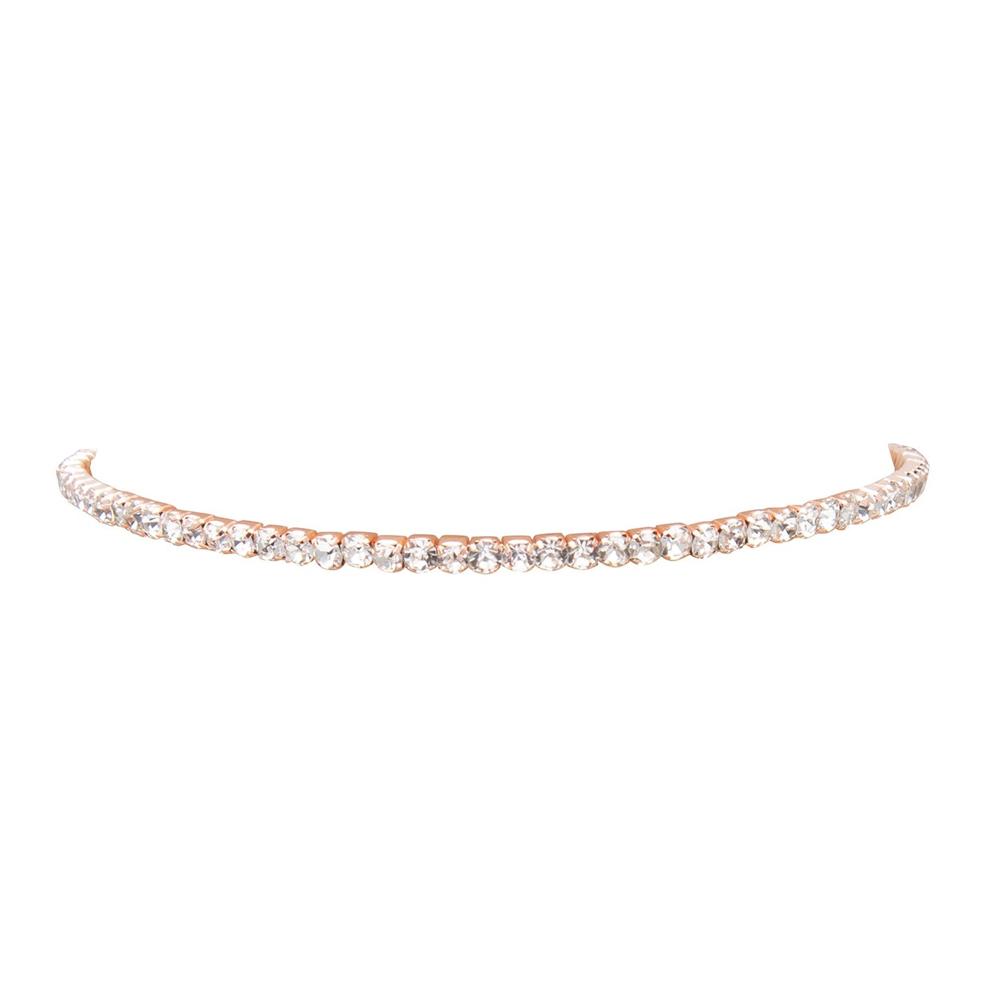 Shining Jewel Rose Gold Plated Western CZ, Crystals & AD Choker Necklace for Women (SJN_53_RG)