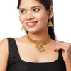 Shining Jewel Traditional Handcrafted Antique Gold Jewellery Clustered Hanging Pearls Necklace Set with Jhumki Earrings for Women & Girls (SJN_77)