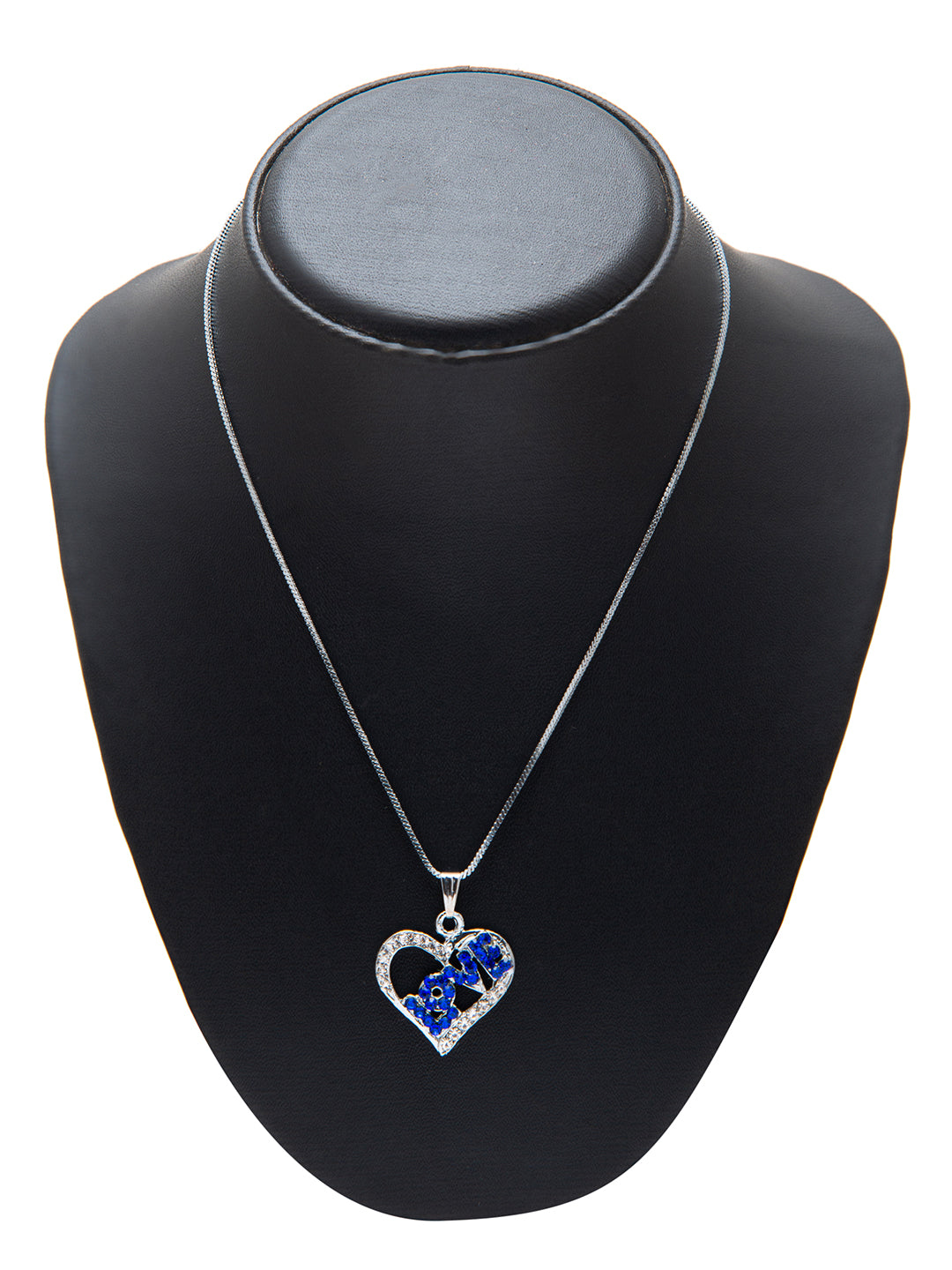 Shining Jewel Silver Rhodium Plated Heart Love Locket Pendant Valantine Gift Nekclace for Women (SJN_84_B)