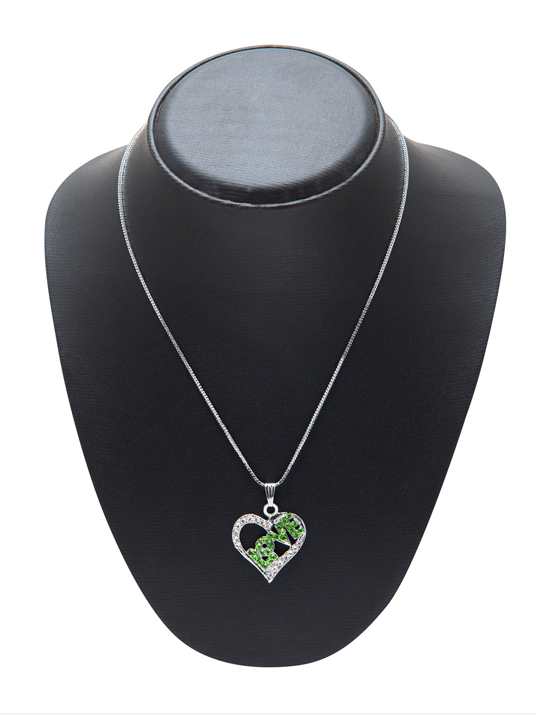 Shining Jewel Silver Rhodium Plated Heart Love Locket Pendant Valantine Gift Nekclace for Women (SJN_84_G)