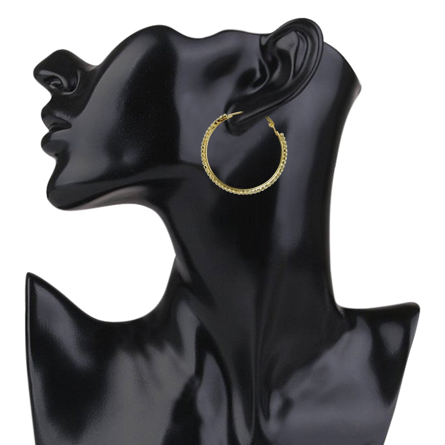 Austrian Crystal and CZ Gold Plated Hoop Earrings for Women (SJ_1092)