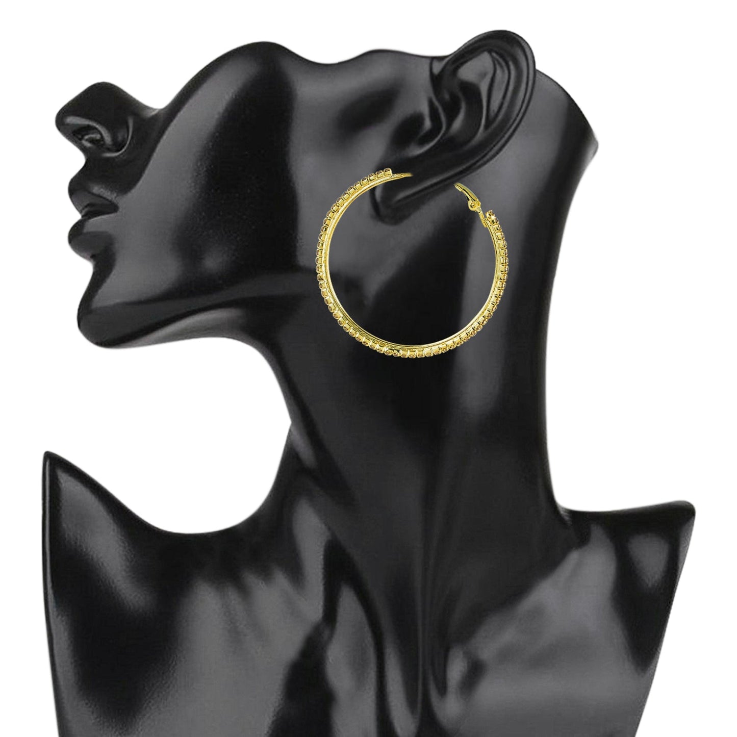 Austrian Crystal and CZ Gold Plated Hoop Earrings for Women (SJ_1094)