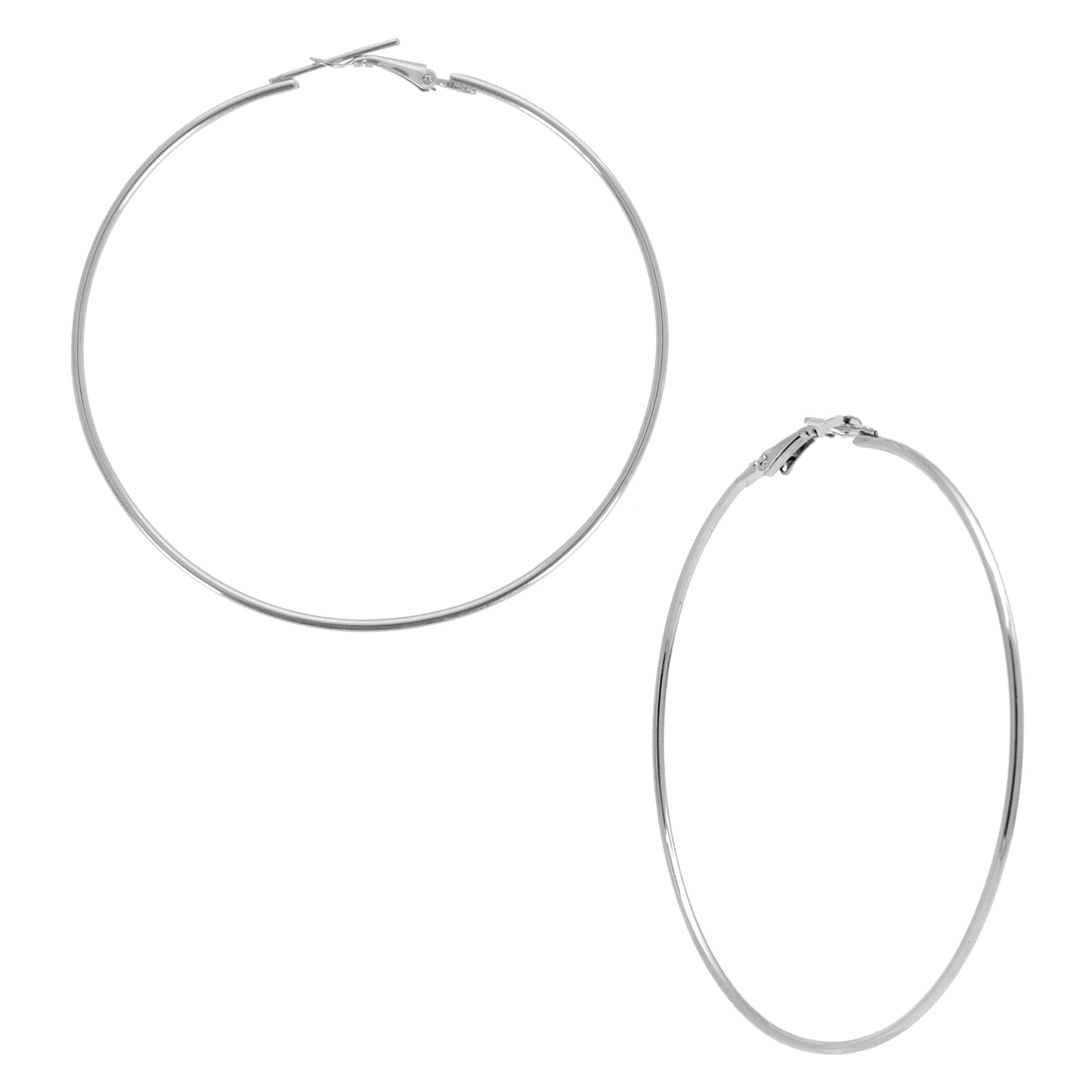 Fine Silver Plated Big Size Partywear and Stylish Hoop Earrings For Girls and Women (SJ_1308)