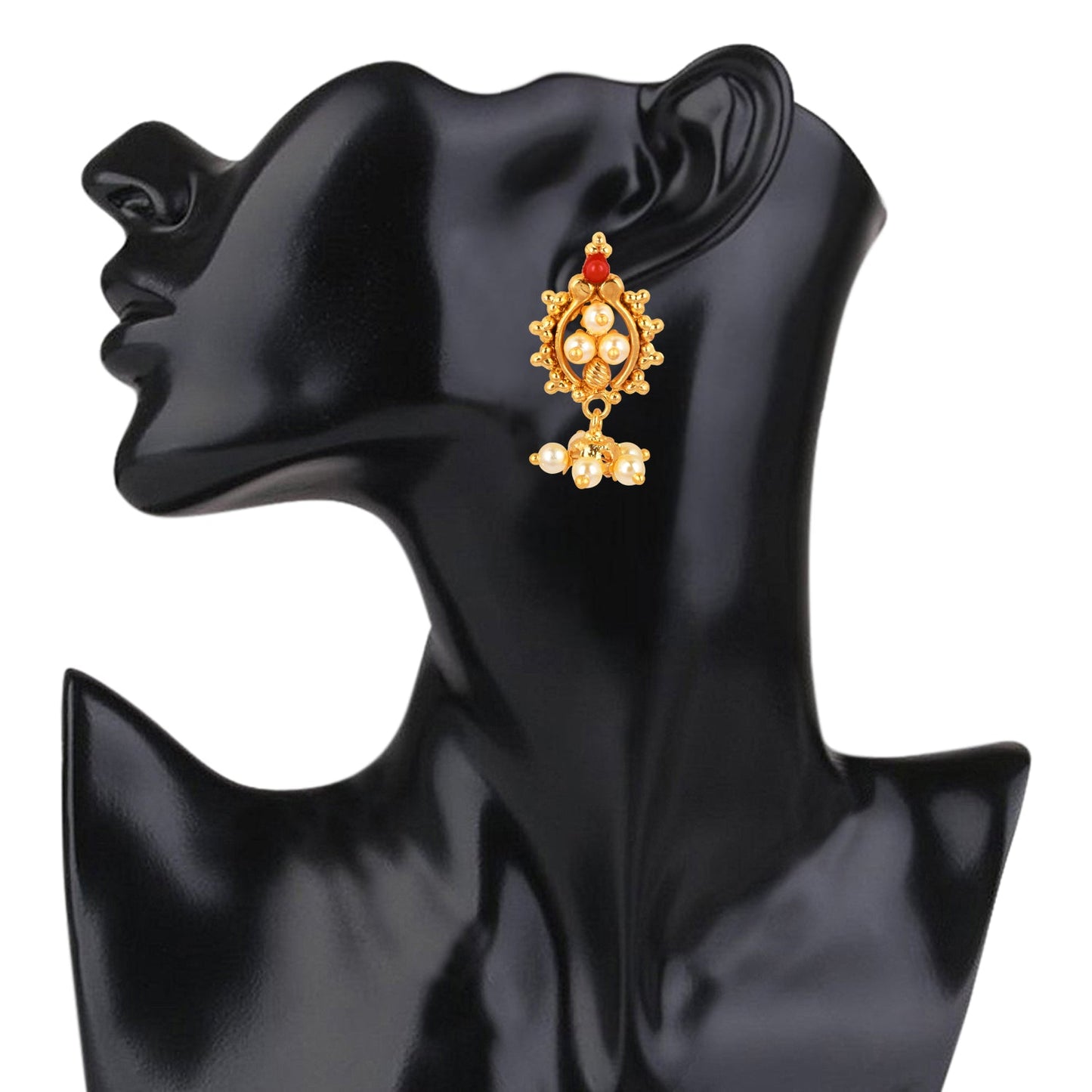 Traditonal 22K Gold Plated Stud Earrings for Women 22K (SJ_1310)