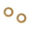18K Antique Gold Stylish Oxidised Afghani Stud Hoop Earrings For Women (SJ_1379)