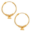 18K Gold Traditional Hoop  Earrings with Pearls (SJ_1486)
