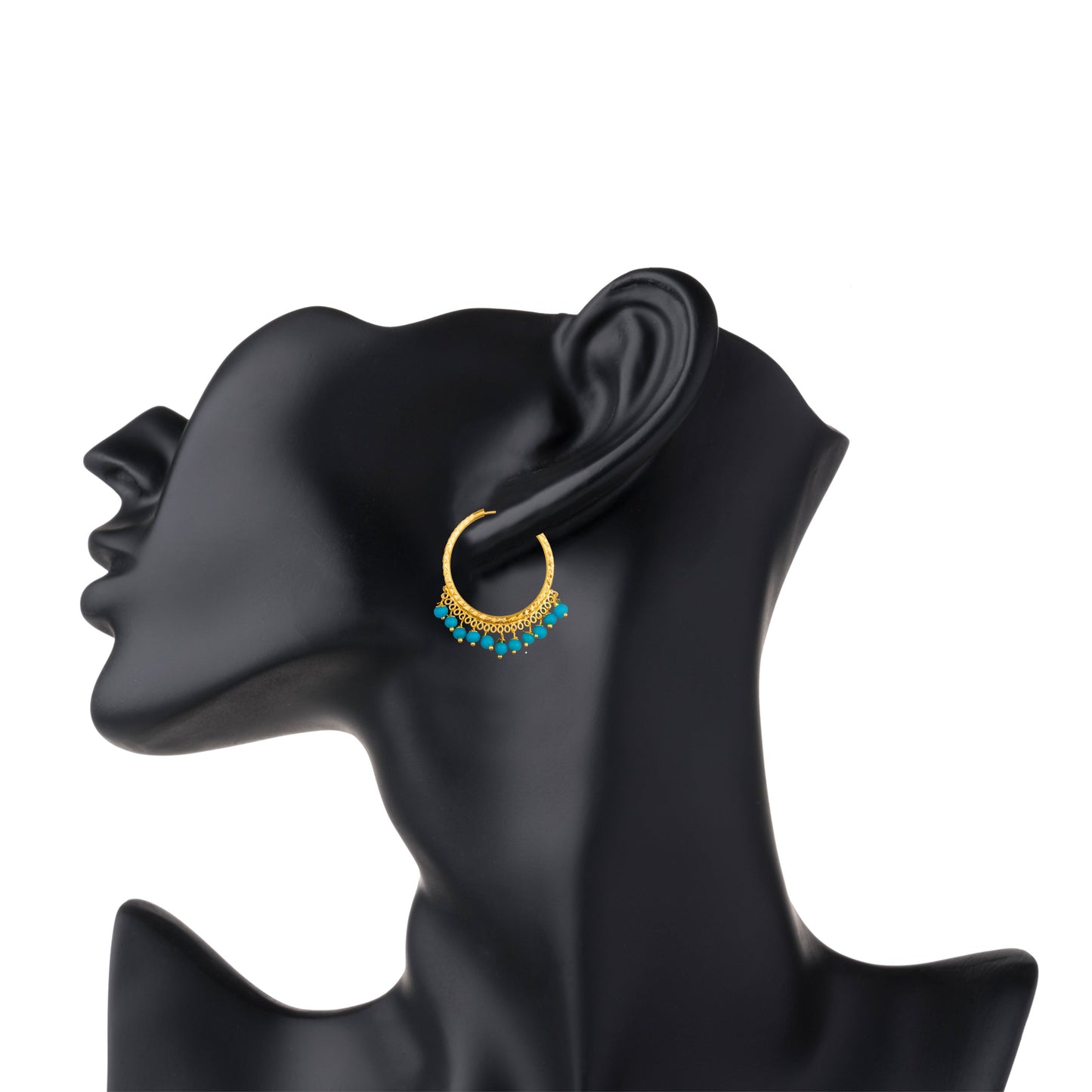 Shining Jewel Gold Plated Traditional Bali Stud Hoop Earrings for Women (SJ_1530)