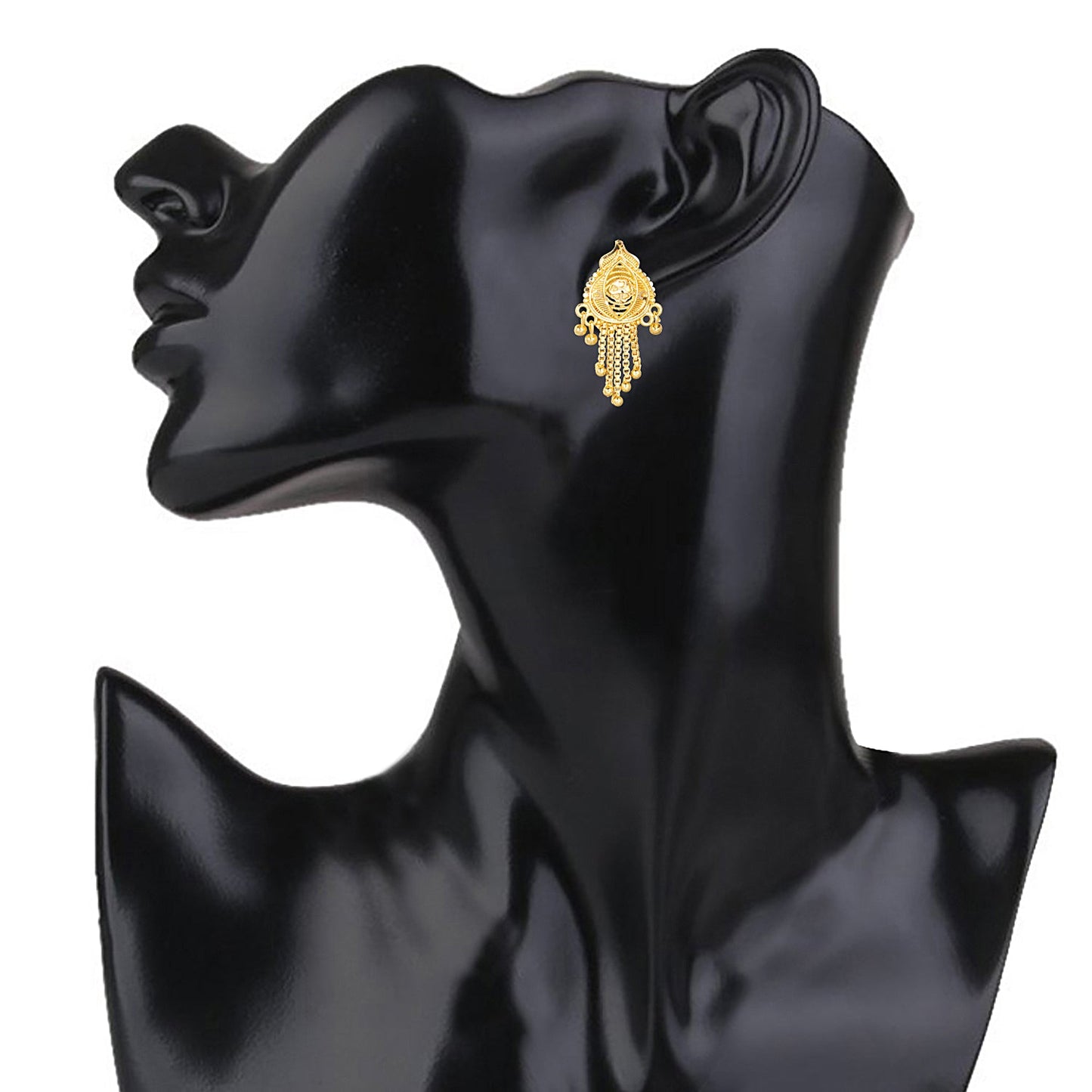 24K Traditional Indain Ethnic Bridal Plain Gold Studs for Women (SJ_1546)