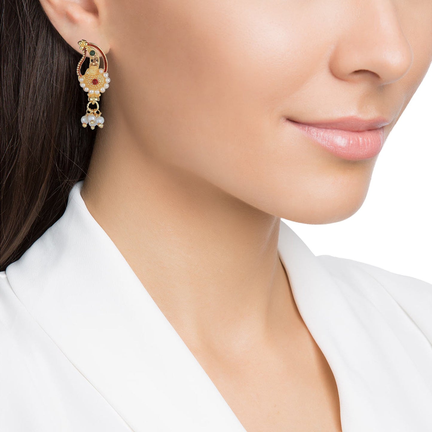 Traditional Designer Gold Plated Meenakari Dangle Drop Earring for Women (SJ_1649)