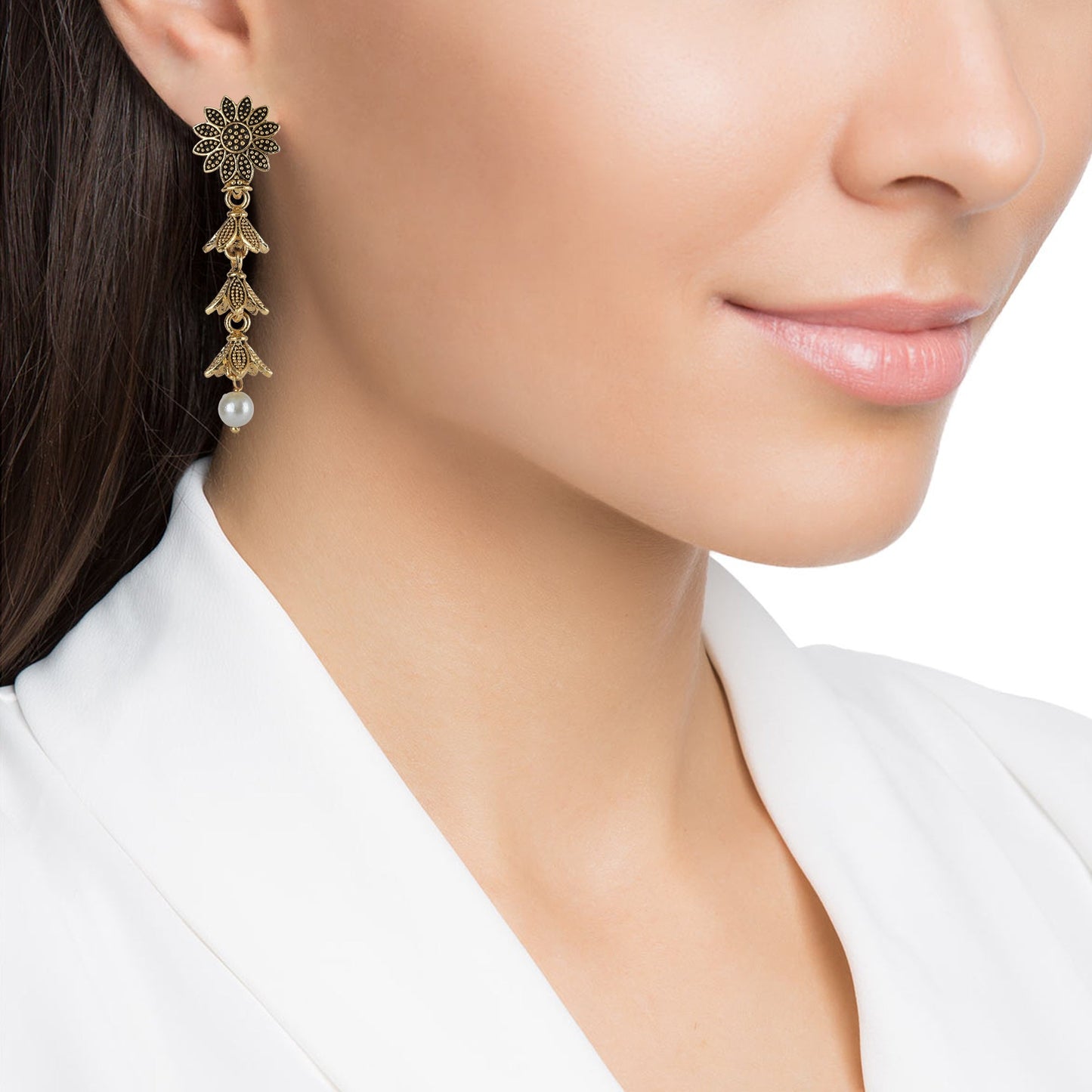 Small Size Daily wear Traditional Layered Gold Plated Jhumka Earrings for Women & Girls (SJ_1650)