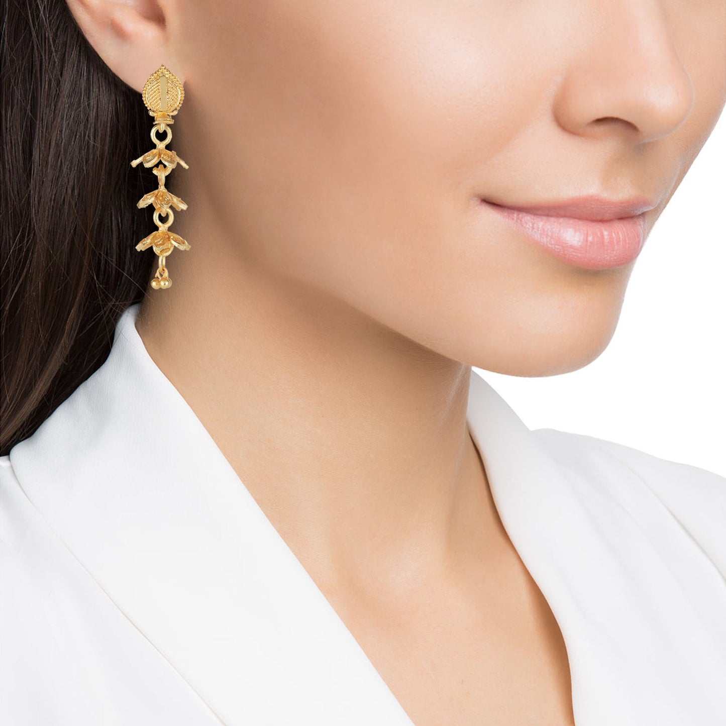 Small Size Daily wear Traditional Layered Gold Plated Jhumka Earrings for Women & Girls (SJ_1651)