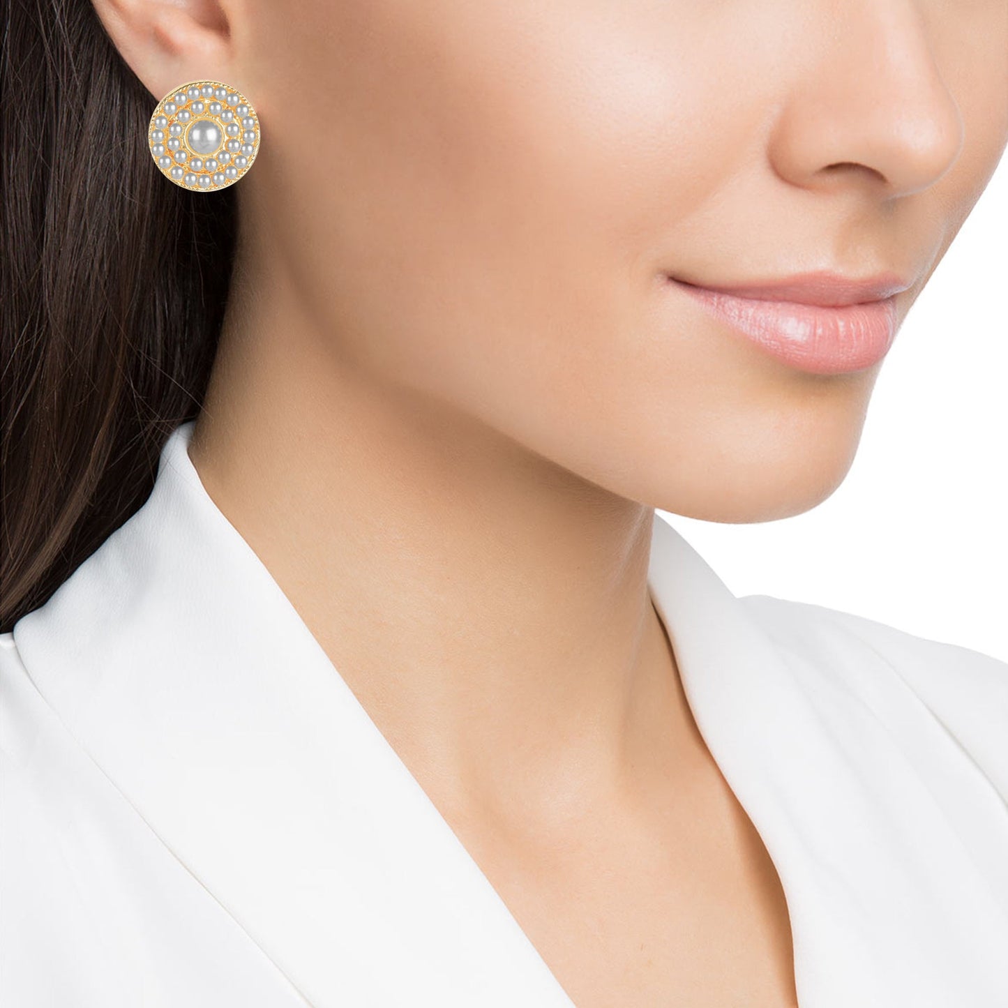 24K Traditional Gold Plated and Pearl Studded Dailyweat Earring Studs for Women (SJ_1710)