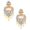 24K Gold Plated Traditional Designer Ethnic Chandbali With CZ, LCT Crystals,Kundan, Polki & Pearls Earrings for Women  (SJ_1795_W) - Shining Jewel