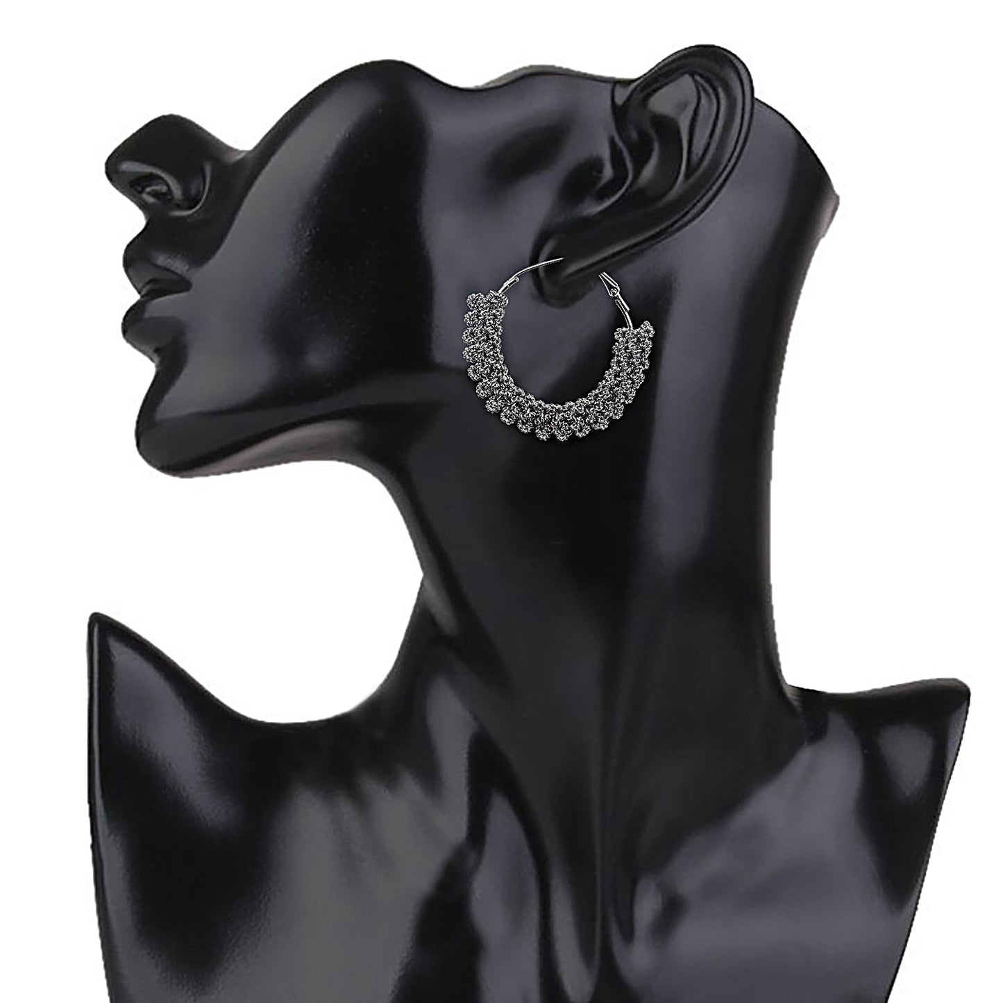 Oxidised Silver Plated Hoop Earrings for Women (SJ_1813)