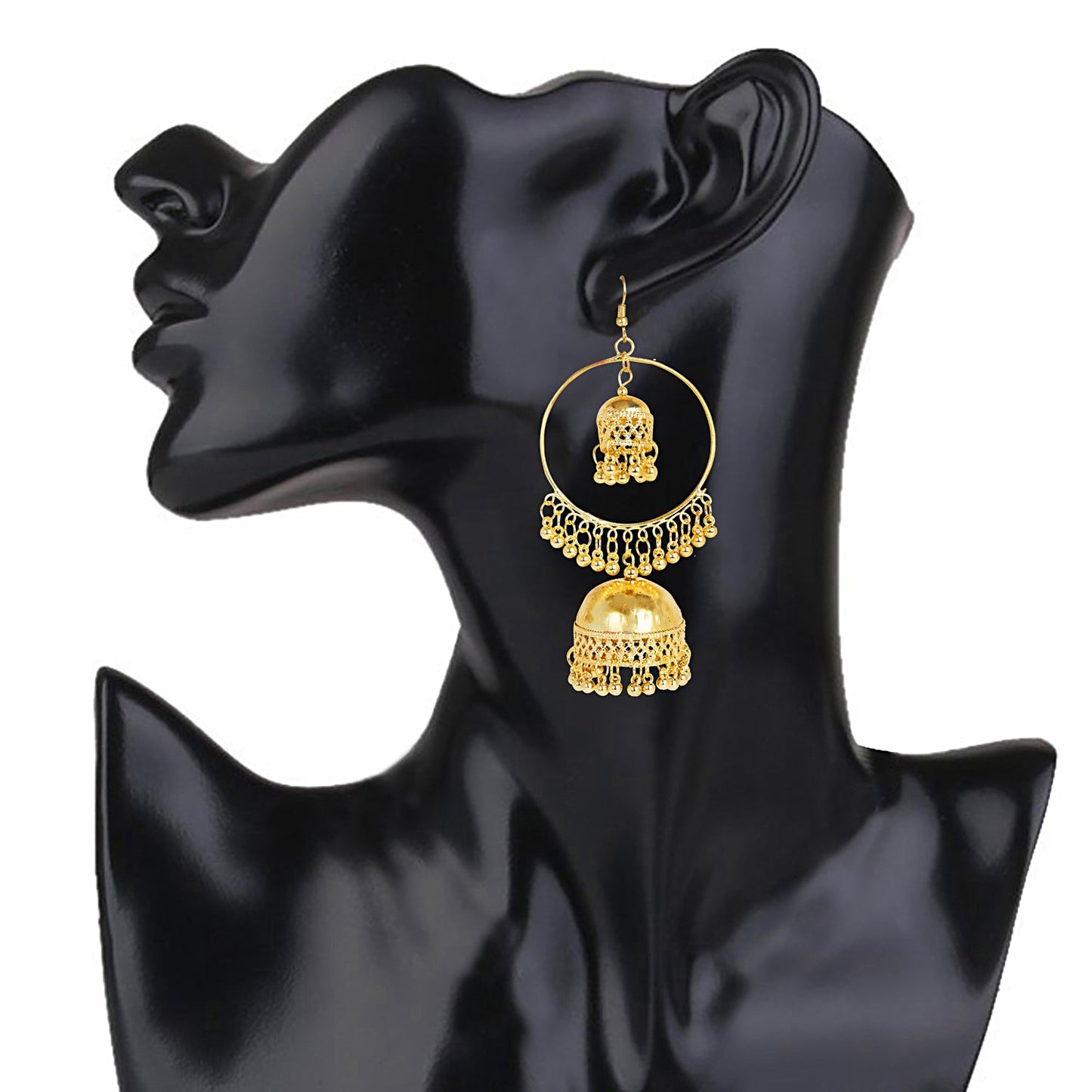 Oxidised Gold Multilayered Stylish Chandelier Jhumka Earring for Girls and Women (SJ_1817)