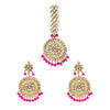 Shining Jewel Gold Plated Traditional Crystal Earring and Maang Tikka Combo Set for Women SJ_1928_(P)