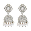 Shining Jewel Silver Plated Antique Oxidised Traditional Jhumka With CZ & Pearls  Earrings for Women (SJ_1930_S)