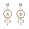 Shining Jewel Crystal and AD Gold Plated Fancy Western Style Chandelier Long earrings for women (SJ_1956_G)