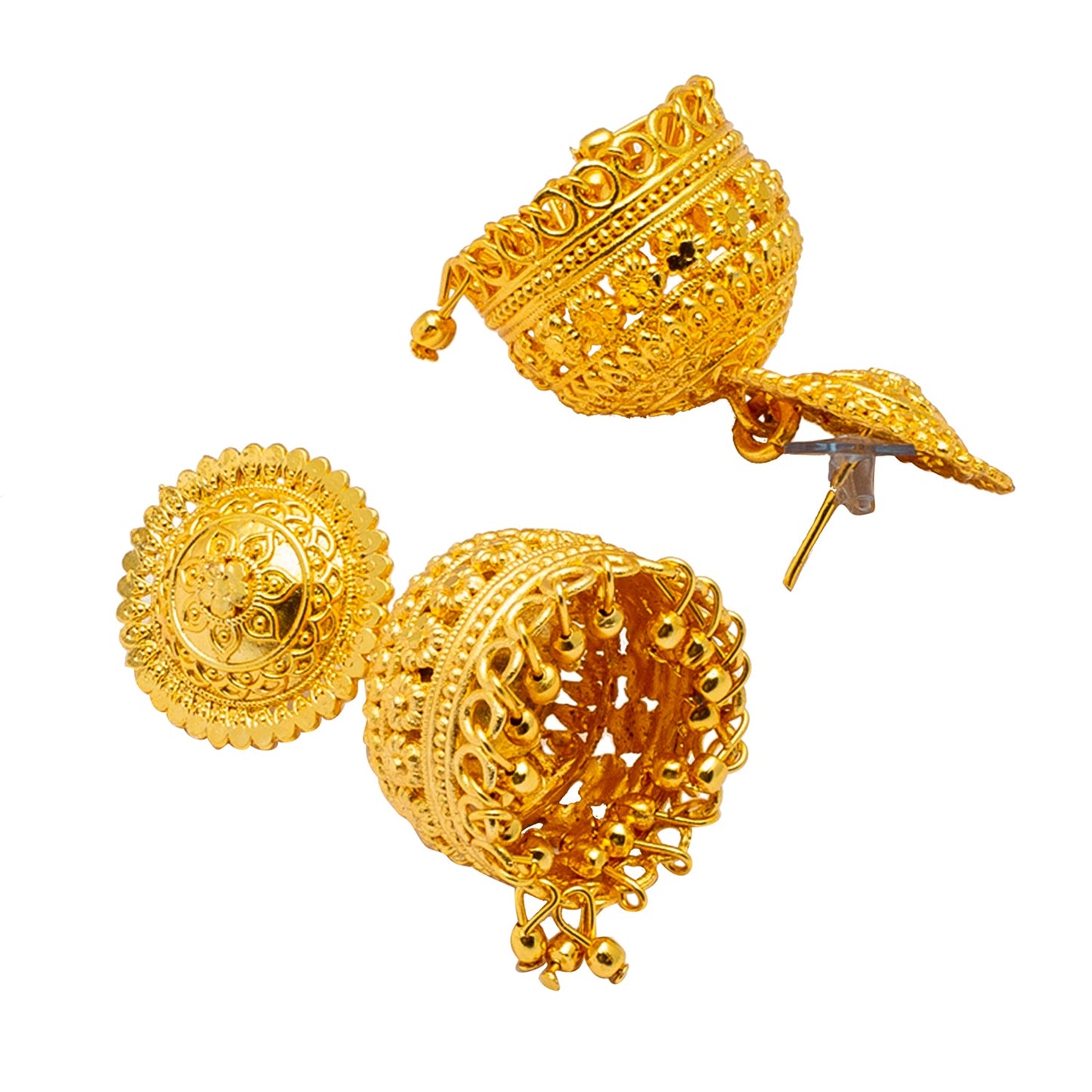 Shining Jewel Traditional Gold Medium Sized Classic Jhumki Earrings (SJ_1962)