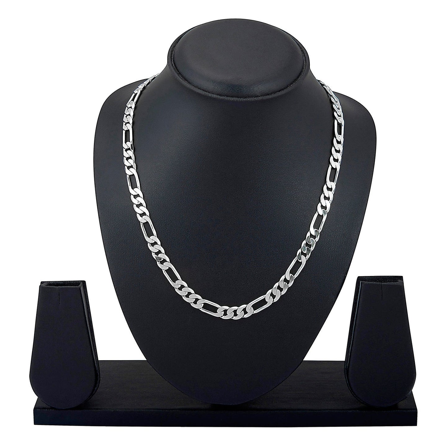 925 24 inches Silver Plated Imported Quality Figaro Chain for Men & Women (SJ_2127) - Shining Jewel