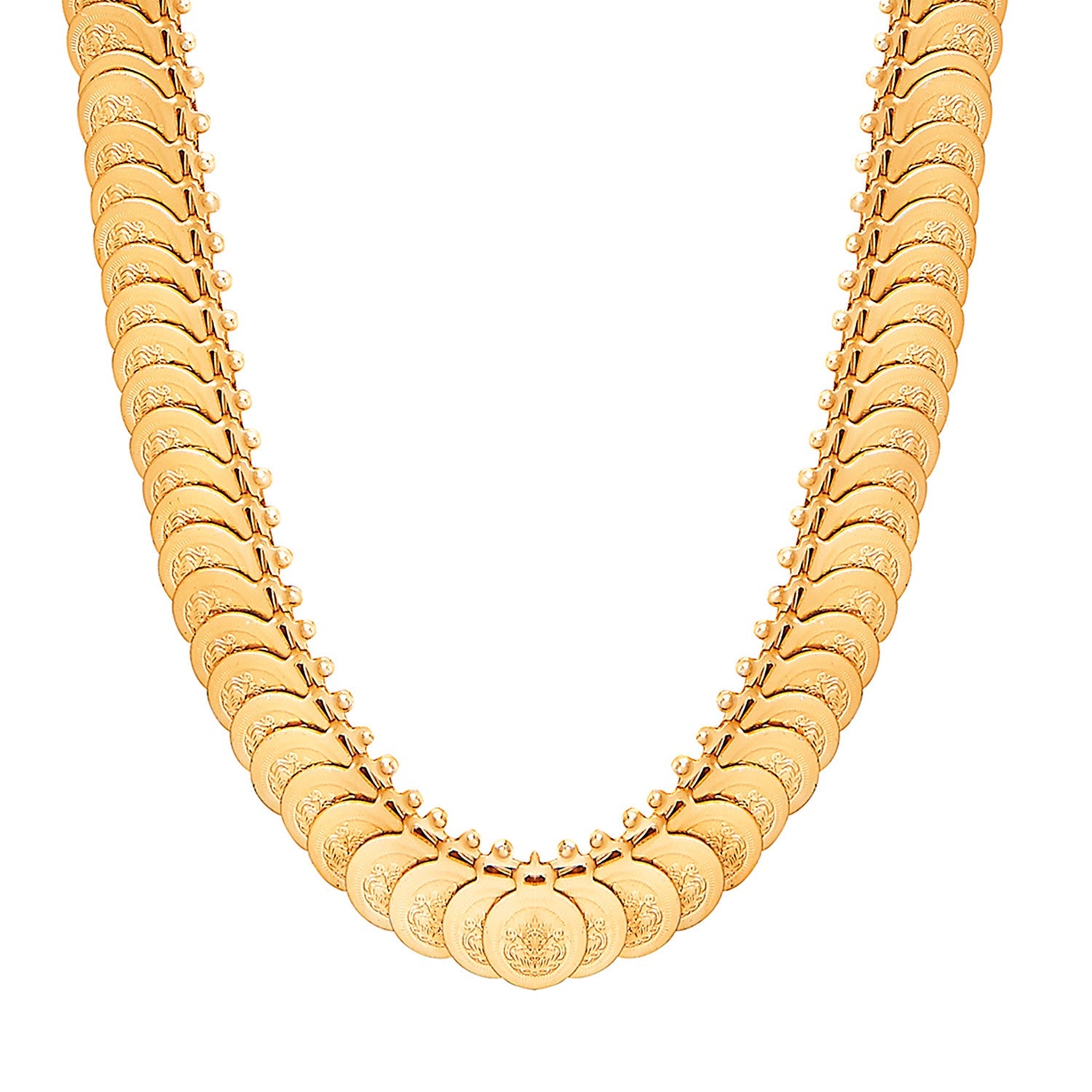 24K Gold Plated Temple Long Coin Necklace (SJ_2160)