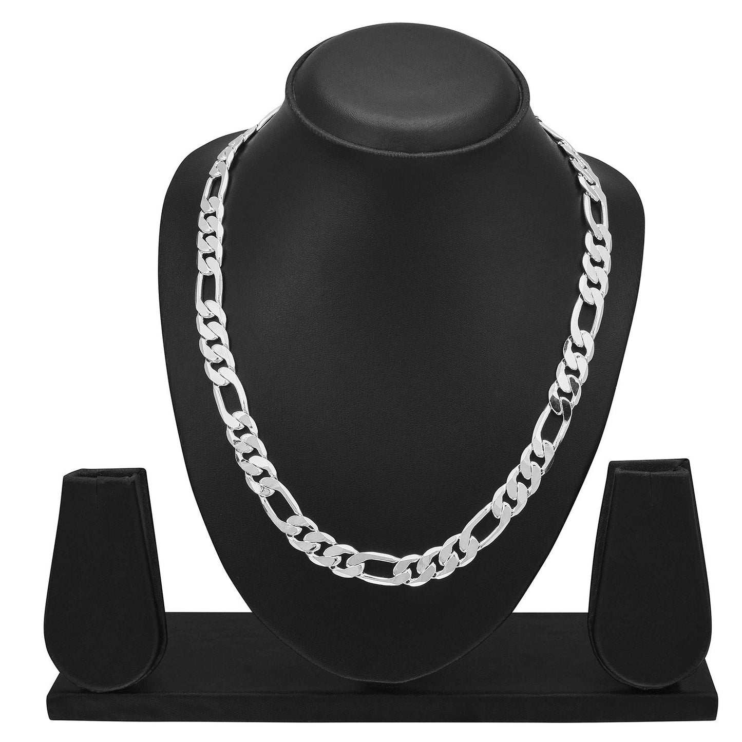 925 24 inches Silver Plated Imported Quality Figaro Chain for Men & Women (SJ_2185) - Shining Jewel