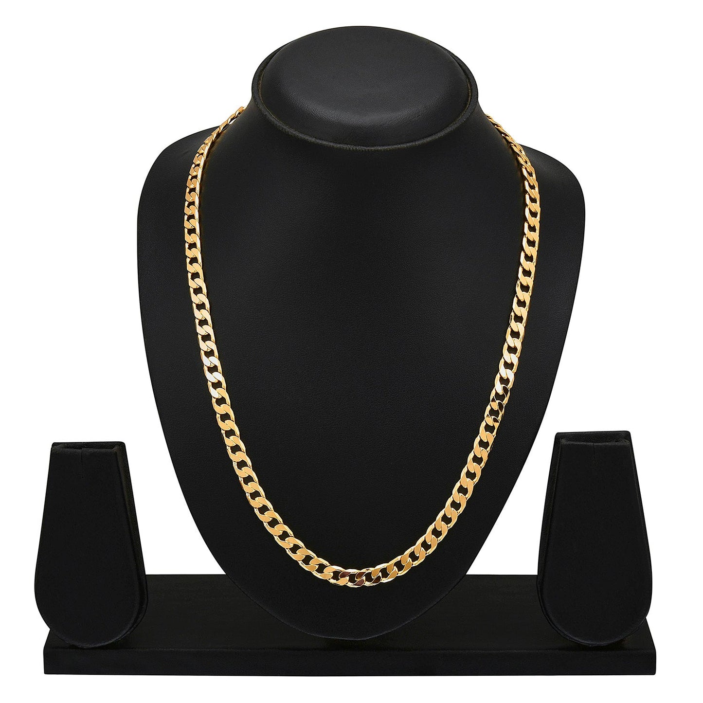 24K 24 inches Gold Plated Imported Quality Cuban Link Chain for Men & Women (SJ_2186) - Shining Jewel