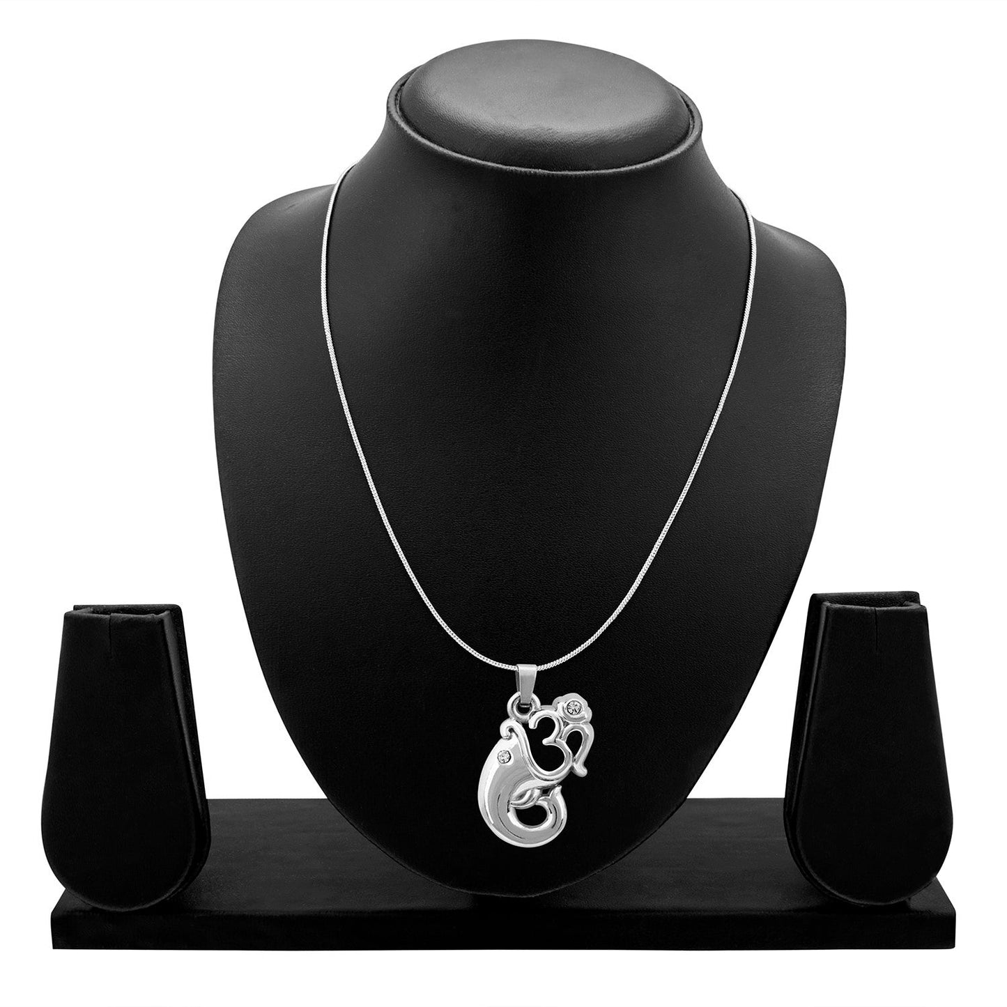 Om Ganesha Silver Unisex Pendant (SJ_2219)