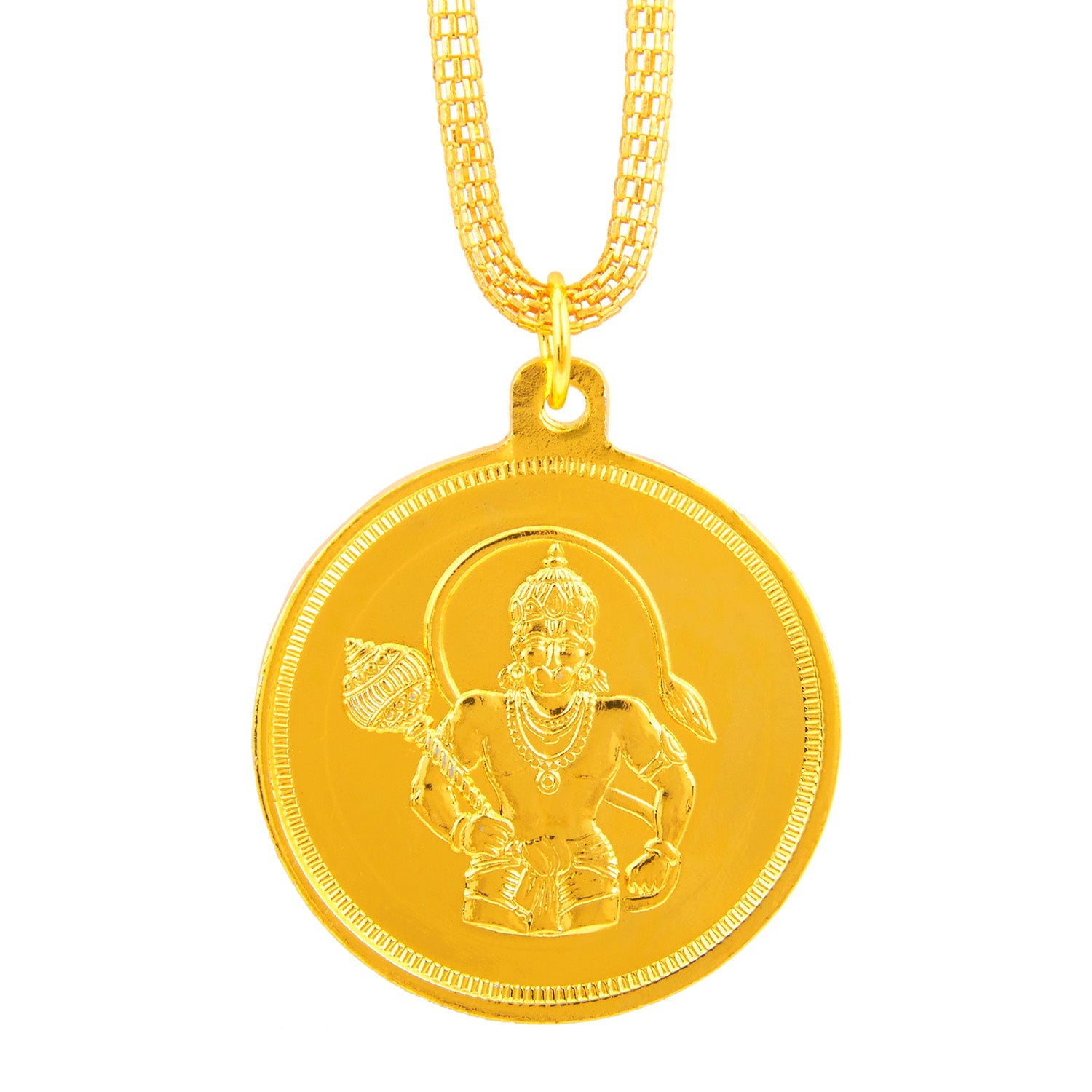 Gold Locket Design Hanuman Dollar Gold 24K Gold Plated Hanuman