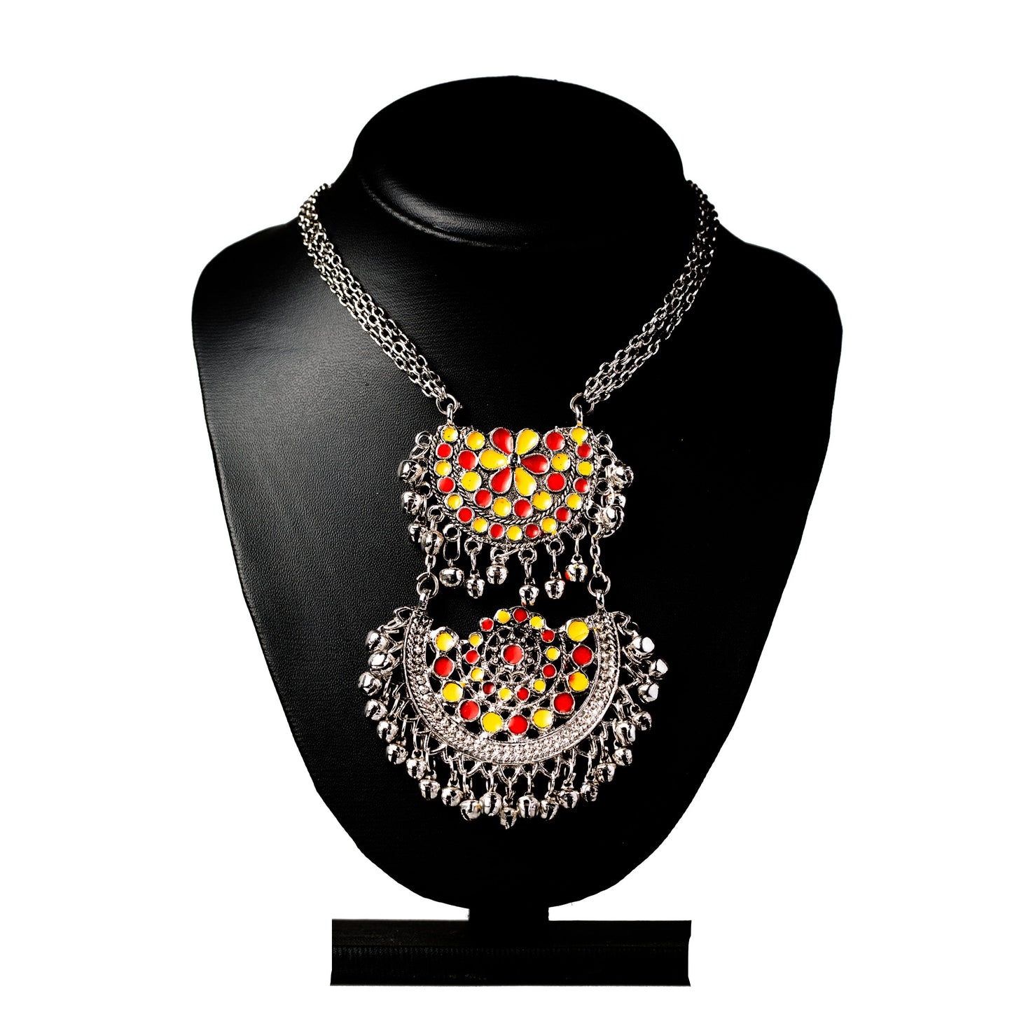 925 Antique Silver Stylish Afghani Long Pendant Necklace (SJ_2307)