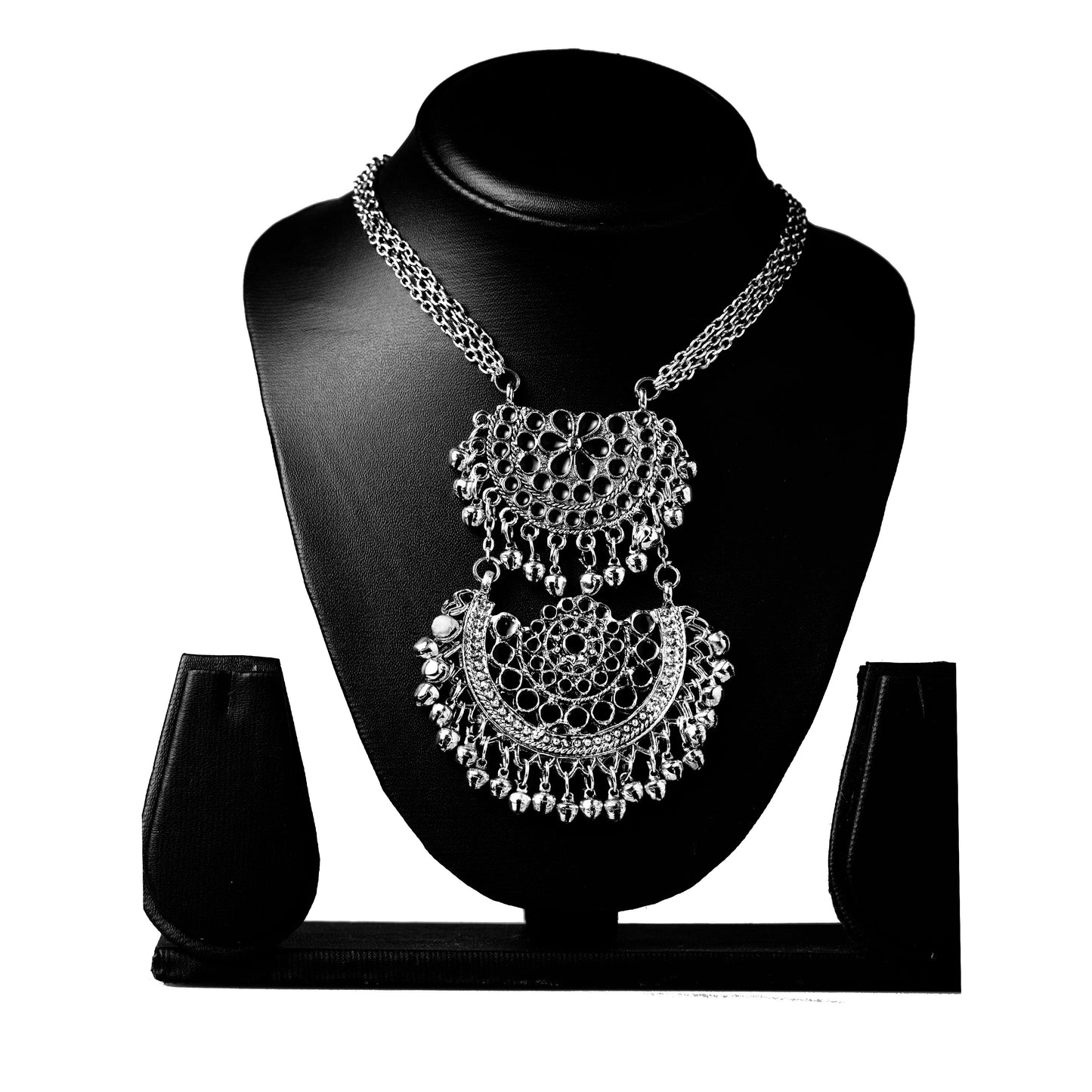 925 Antique Silver Stylish Afghani Long Pendant Necklace (SJ_2309)
