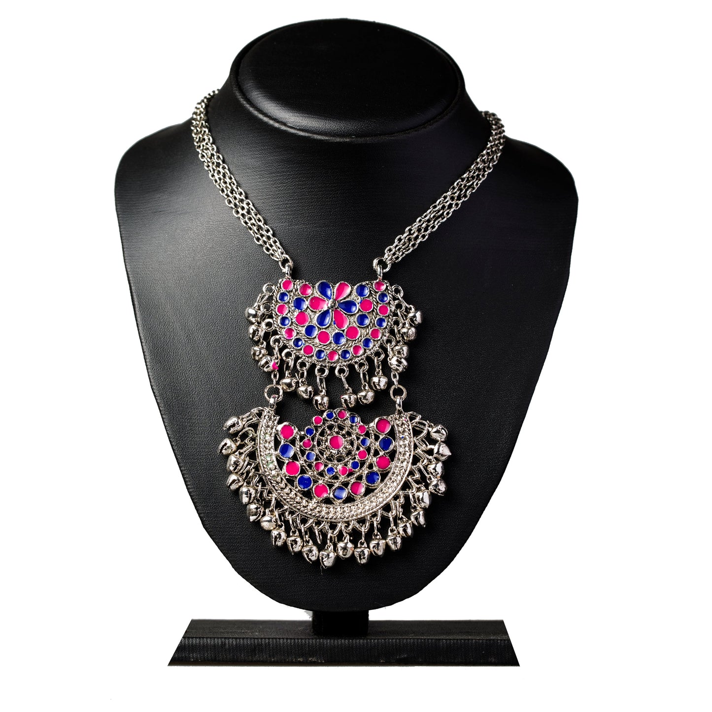 925 Antique Silver Stylish Afghani Long Pendant Necklace (SJ_2310)