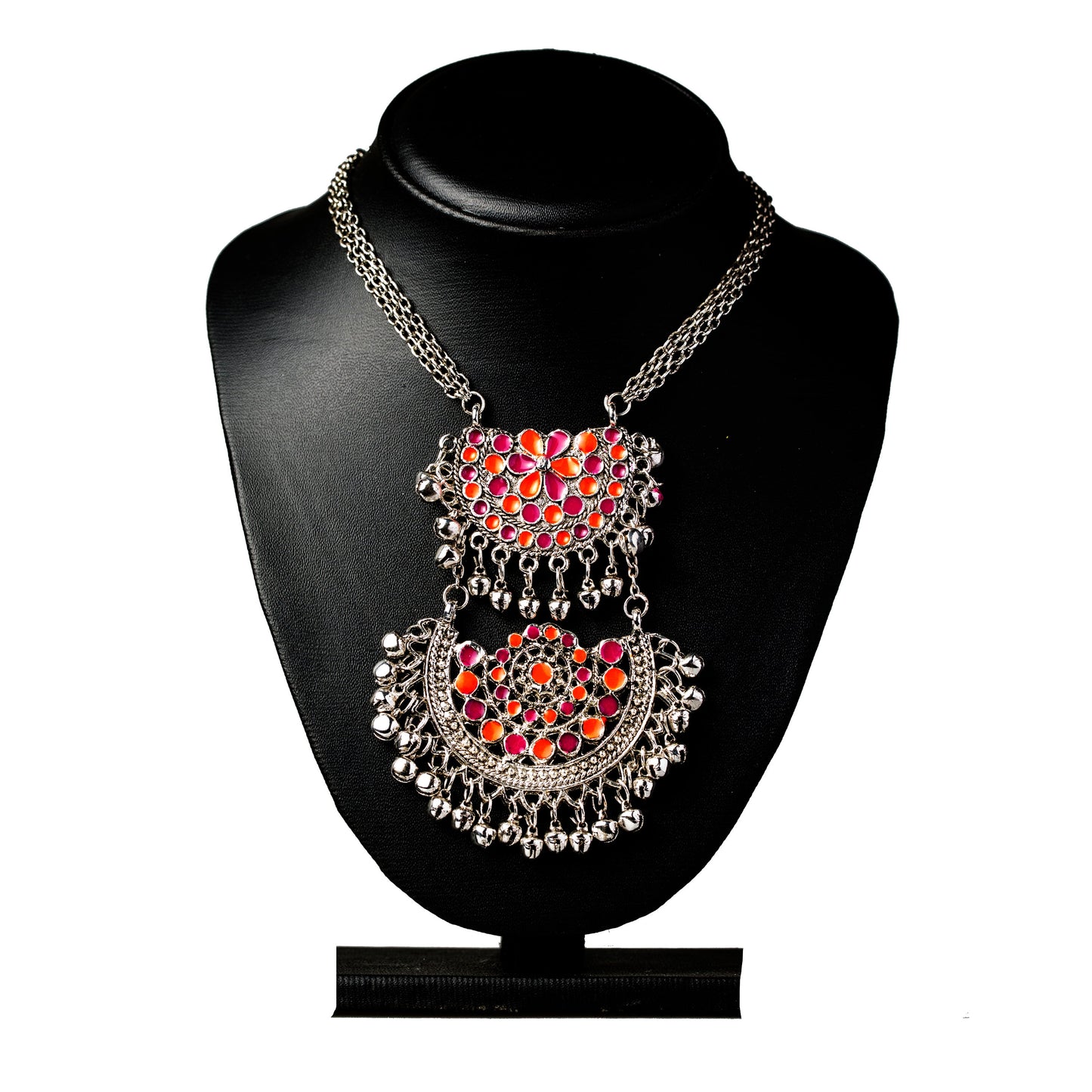 925 Antique Silver Stylish Afghani Long Pendant Necklace (SJ_2311)