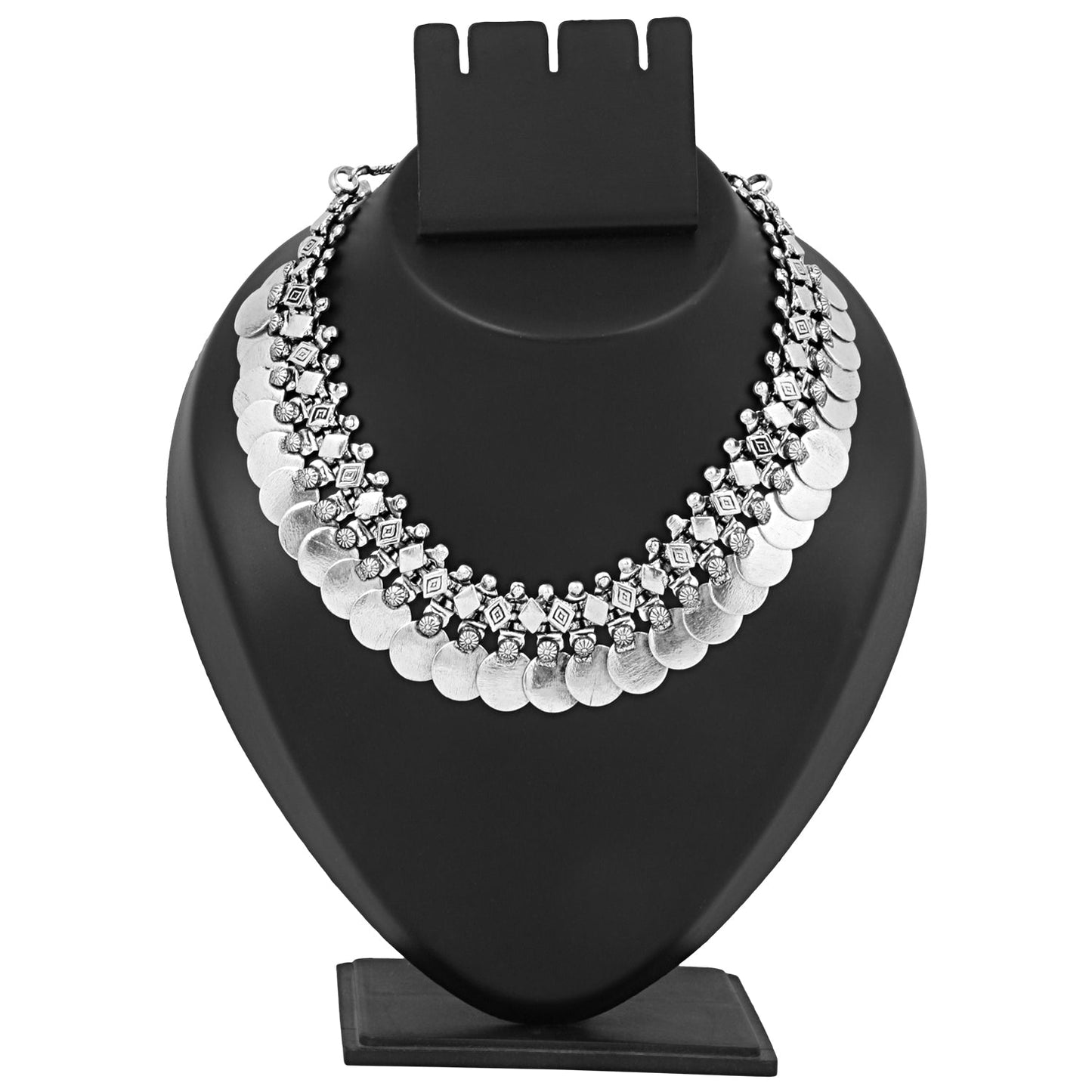925 German Silver Bohemian Gypsy Coin Necklace For Women (SJ_2339)