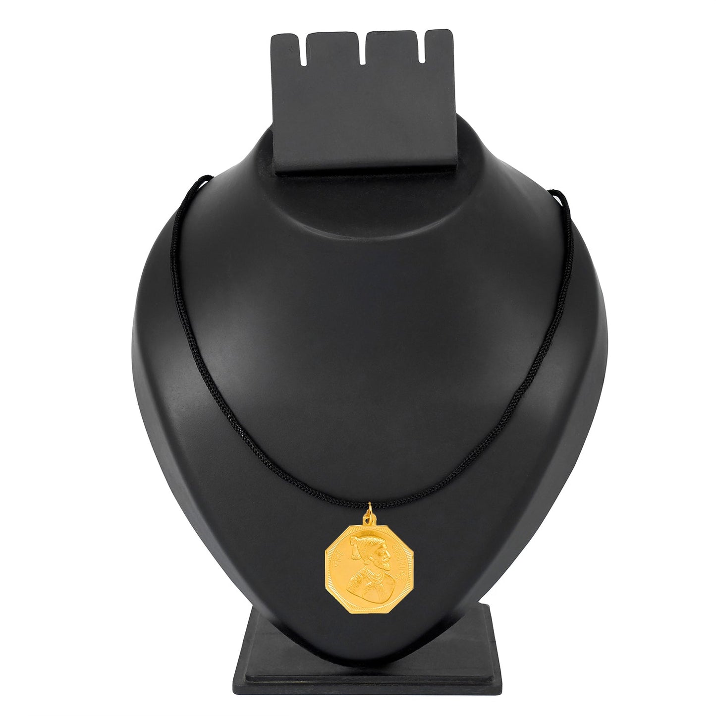 24K Gold Plated Shivaji Maharaj And Rajmudra Coin Necklace For Men (SJ_2347)
