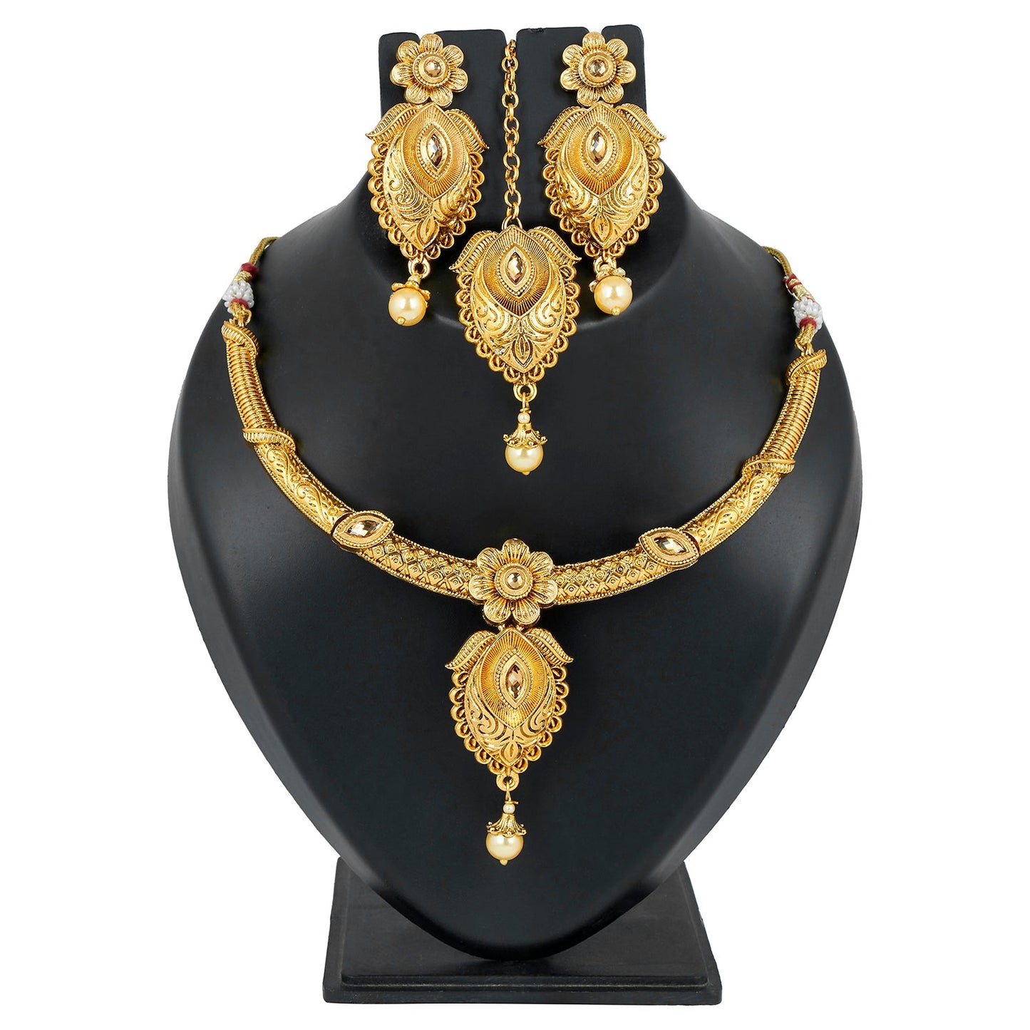 22K Traditional Gold Complete Full Jewellery Necklace Set for Women (SJ_2361)
