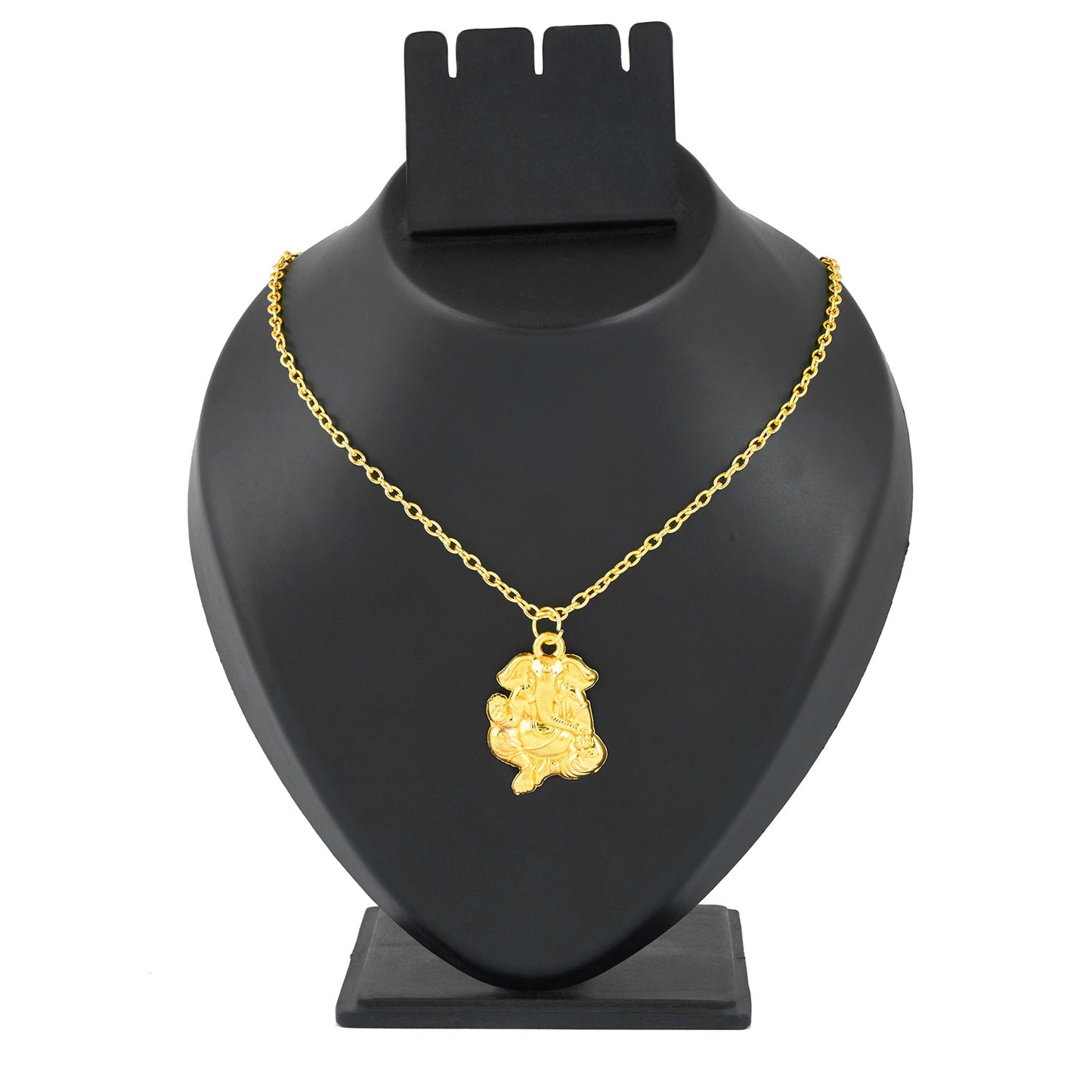 24K Micro Gold Lord Ganesha Pendant with Gold Chain Necklace for Men (SJ_2450)
