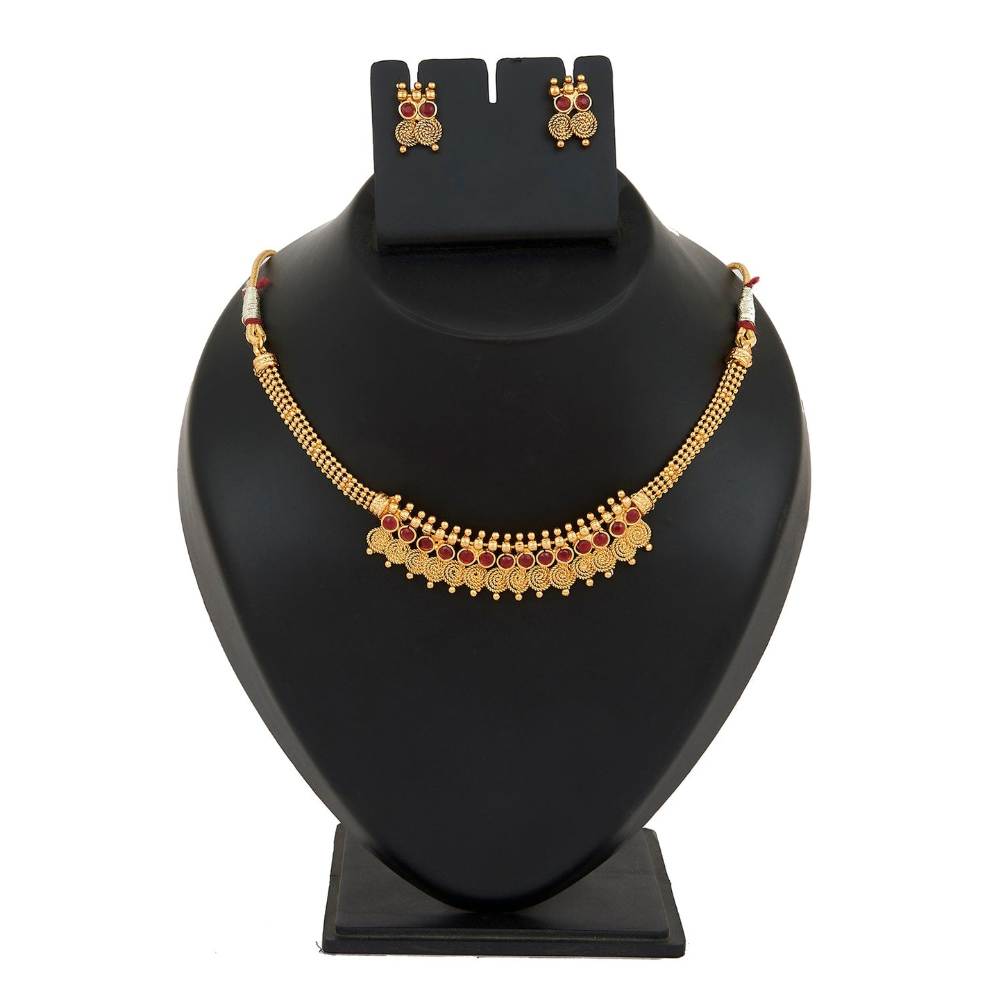 22K Traditional Gold Jalebi Coin Necklace Set For Girls & Women (SJ_2690)