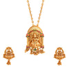 Handcrafted 18K Antique Gold Plated Godess Lakshmi Temple Jewellery Necklace With Matching Earring For Women (SJ_2782)