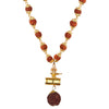 Traditional Indian Designer Long Rudraksha Necklace with Lord Shiva Shivling, Trishul and Damru for Men (SJ_2791)
