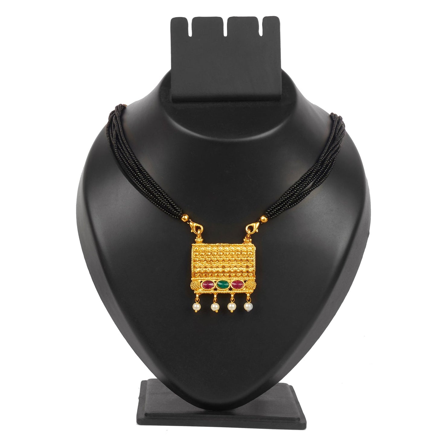Traditional Indian Handcrafted 22K Gold Plated Designer Fancy Mangalsutra Thushi mala Necklace Pendant Set For Women (SJ_2822)