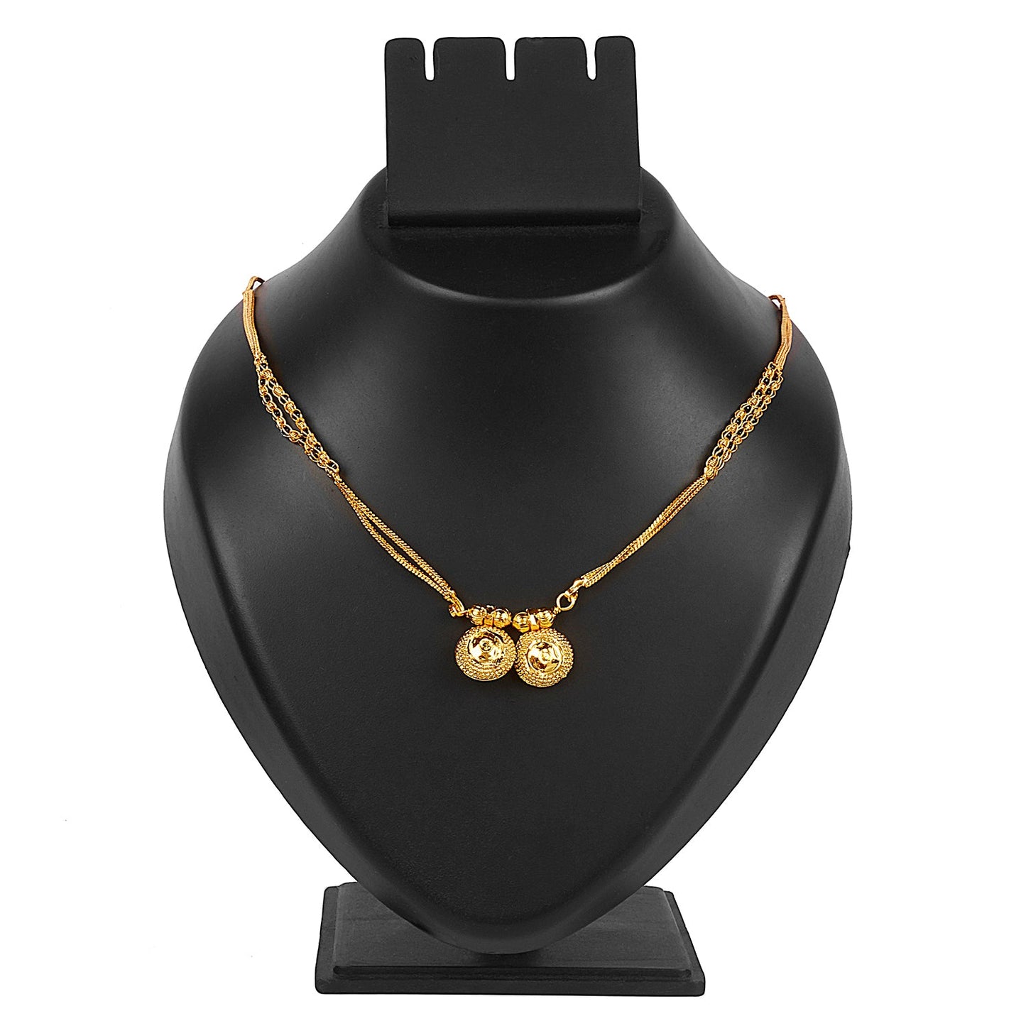 22K Gold Plated Traditional Indian Double Vaati Pendant Chain Mangsalsutra for Women (SJ_2825)